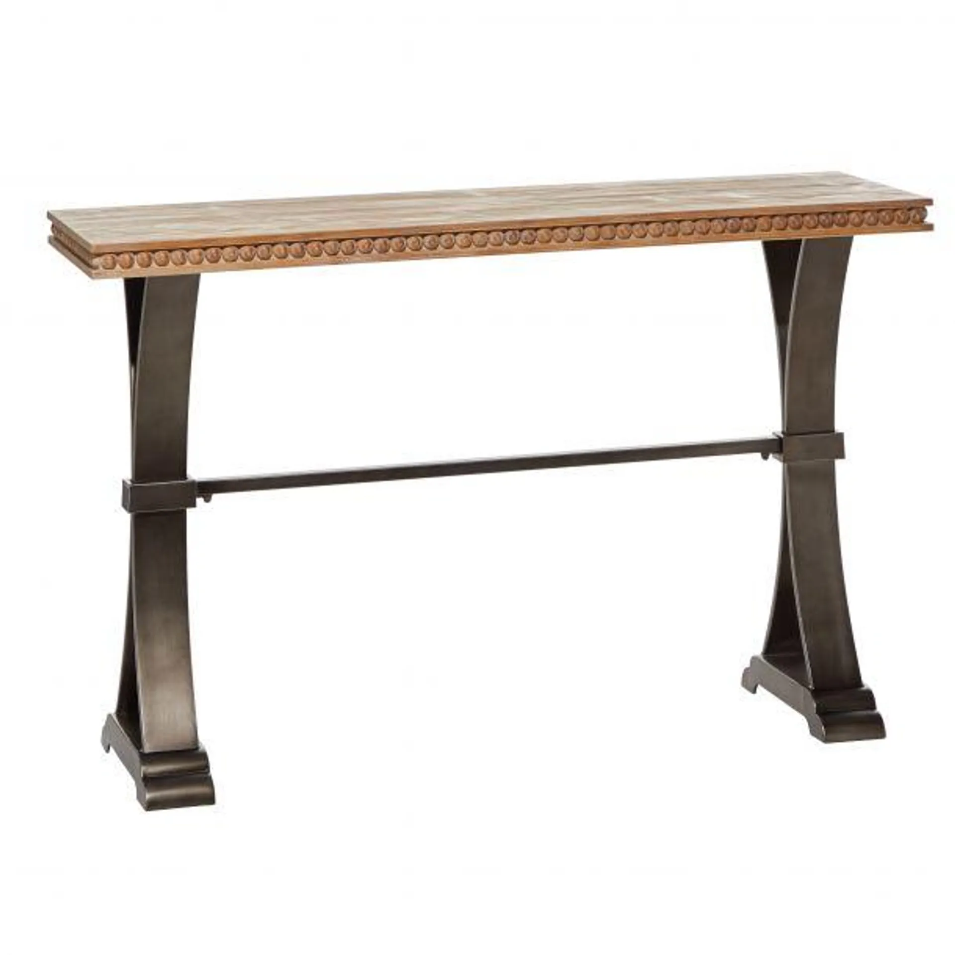 Brown Industrial Wood Console Table, 31 x 51