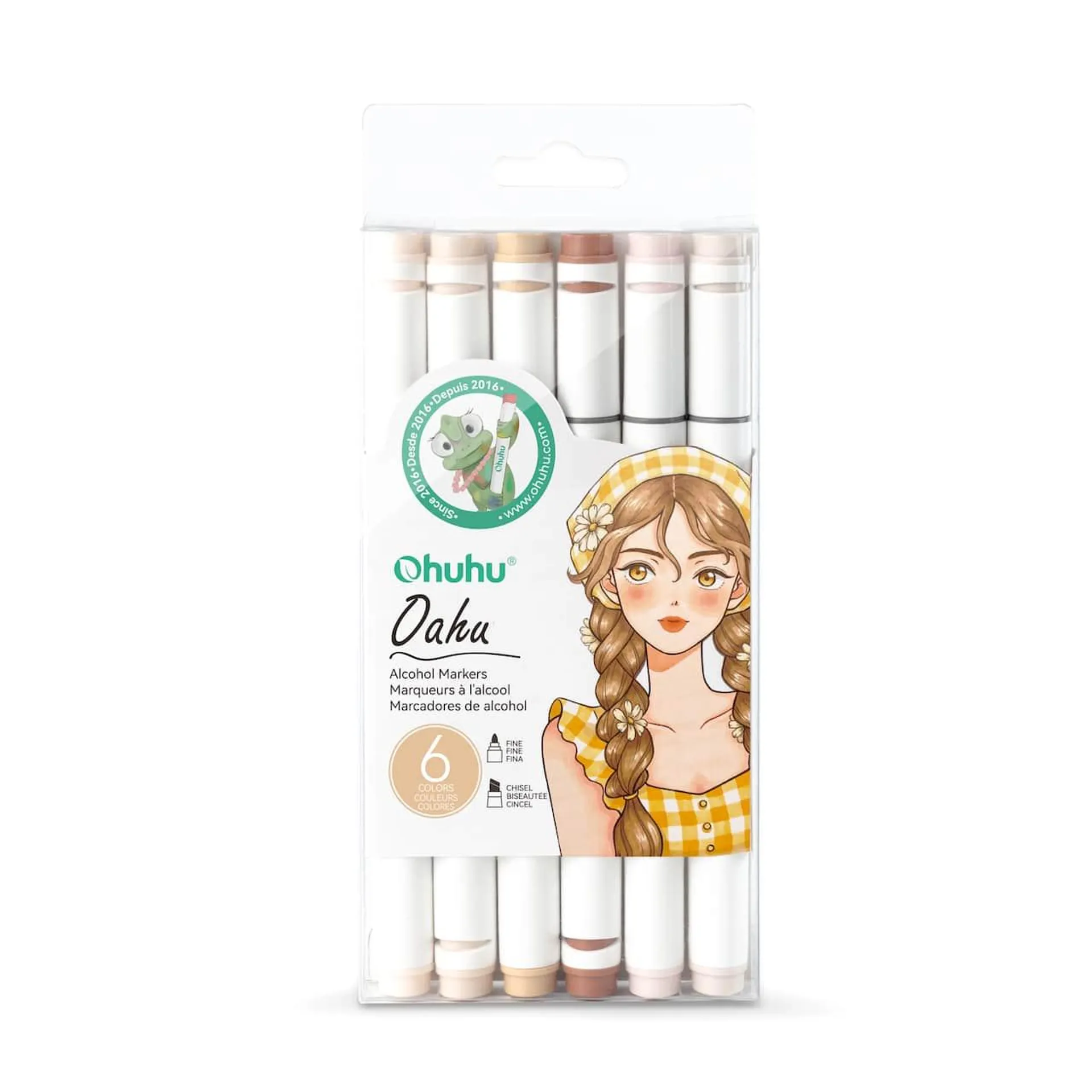 Ohuhu® Oahu 6 Color Portrait Alcohol Marker Set