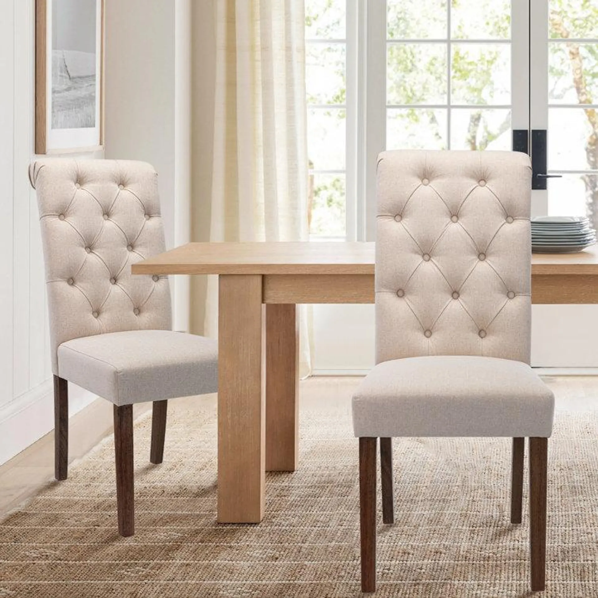 Artemisia Tufted Upholstered Wooden Dining Chairs