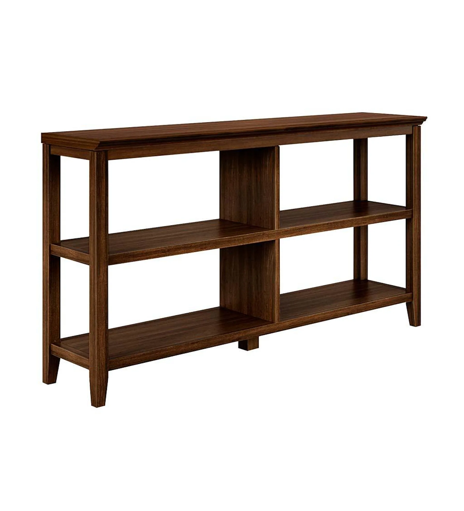 Farmhouse Two-Shelf Console Bookcase - Walnut