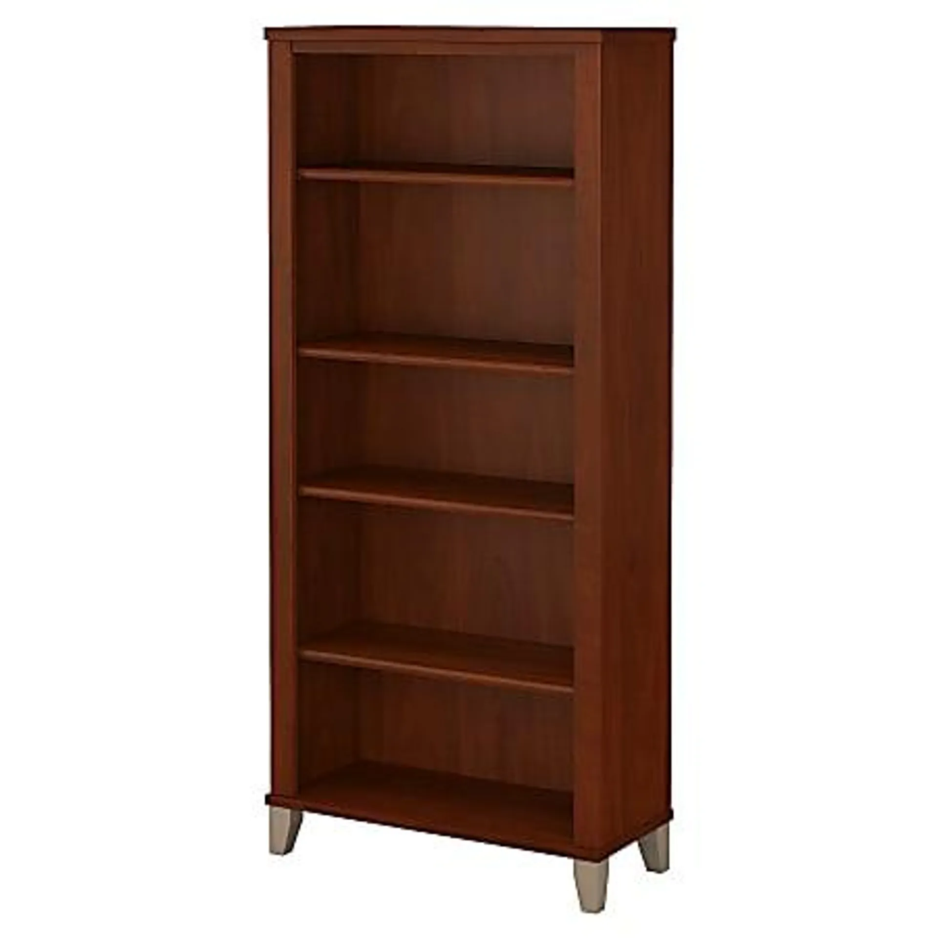 Bush Business Furniture Somerset 66"H 5-Shelf Bookcase, Hansen Cherry, Standard Delivery