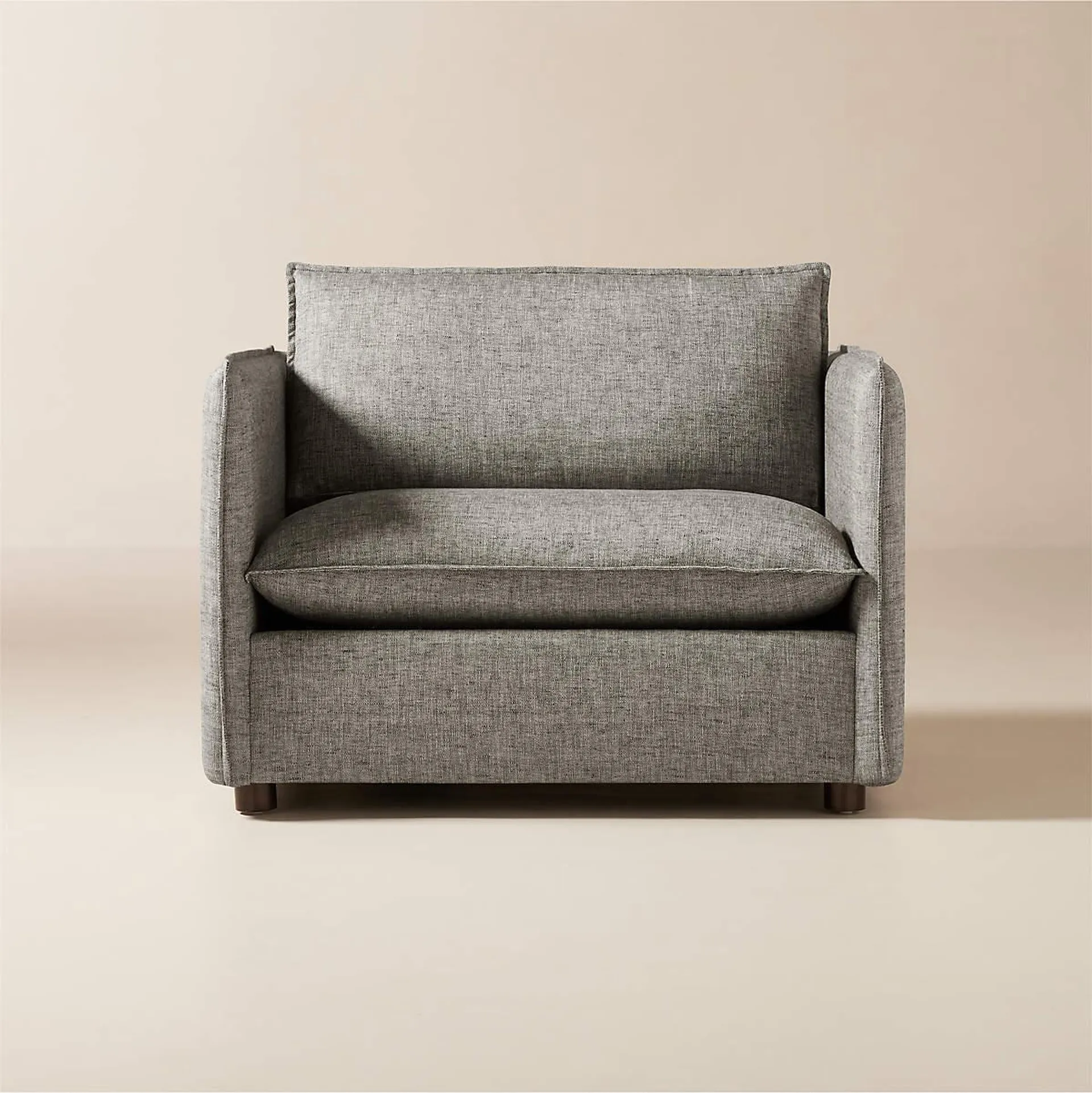 Corroy Charcoal Grey Linen Chair and a Half