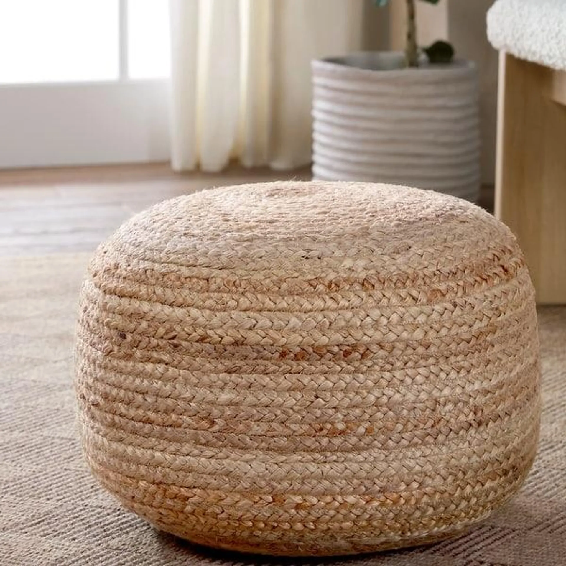 Sangam Round Jute Pouf