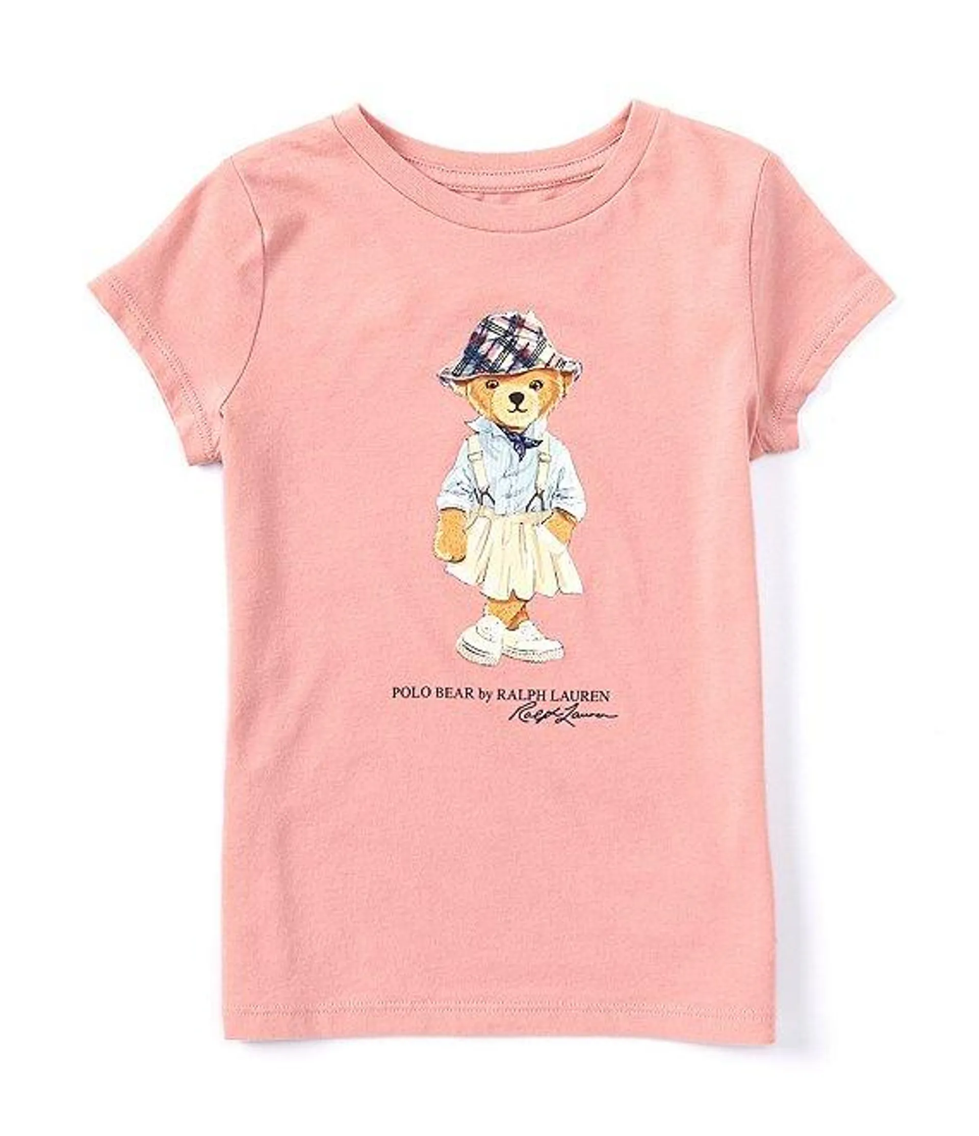 Little Girls 2T-6X Short Sleeve Trendy Polo Bear Jersey Graphic T-Shirt