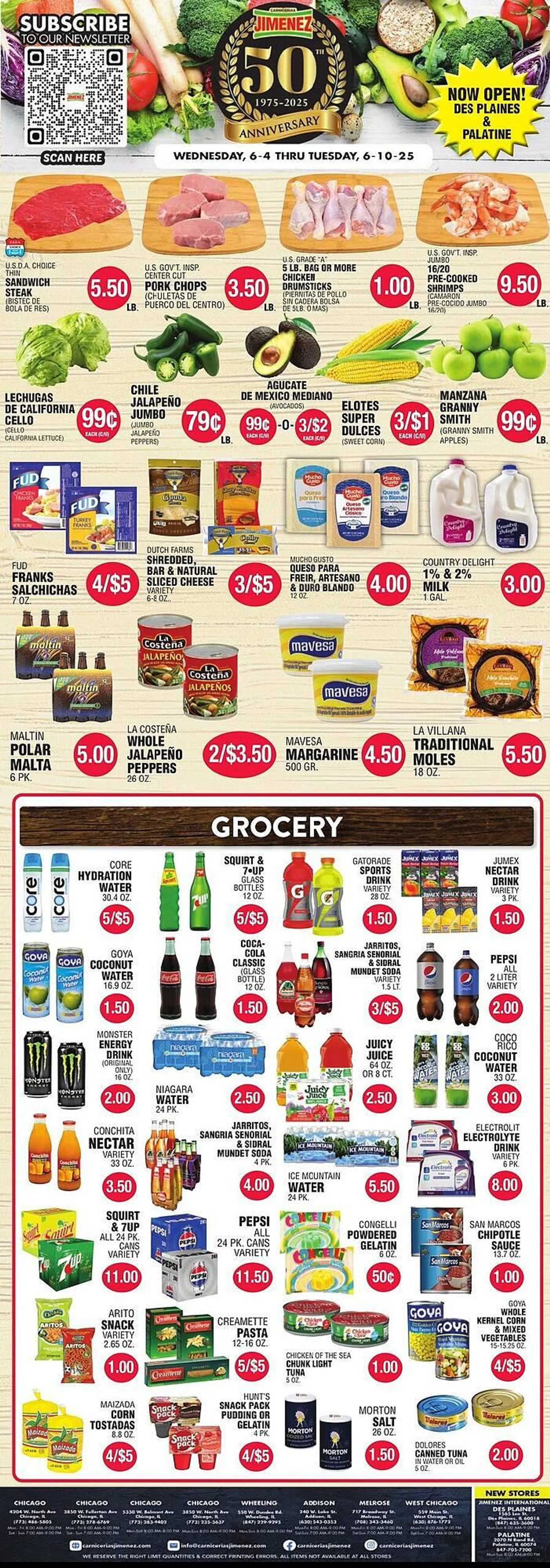 Weekly ad Carnicerias Jimenez Weekly Ad from June 4 to June 10 2025 - Page 1