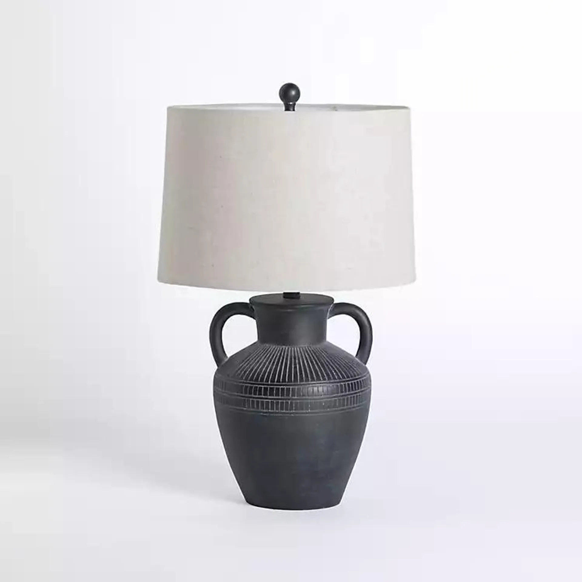 Black Antique Jug Table Lamp with Handles