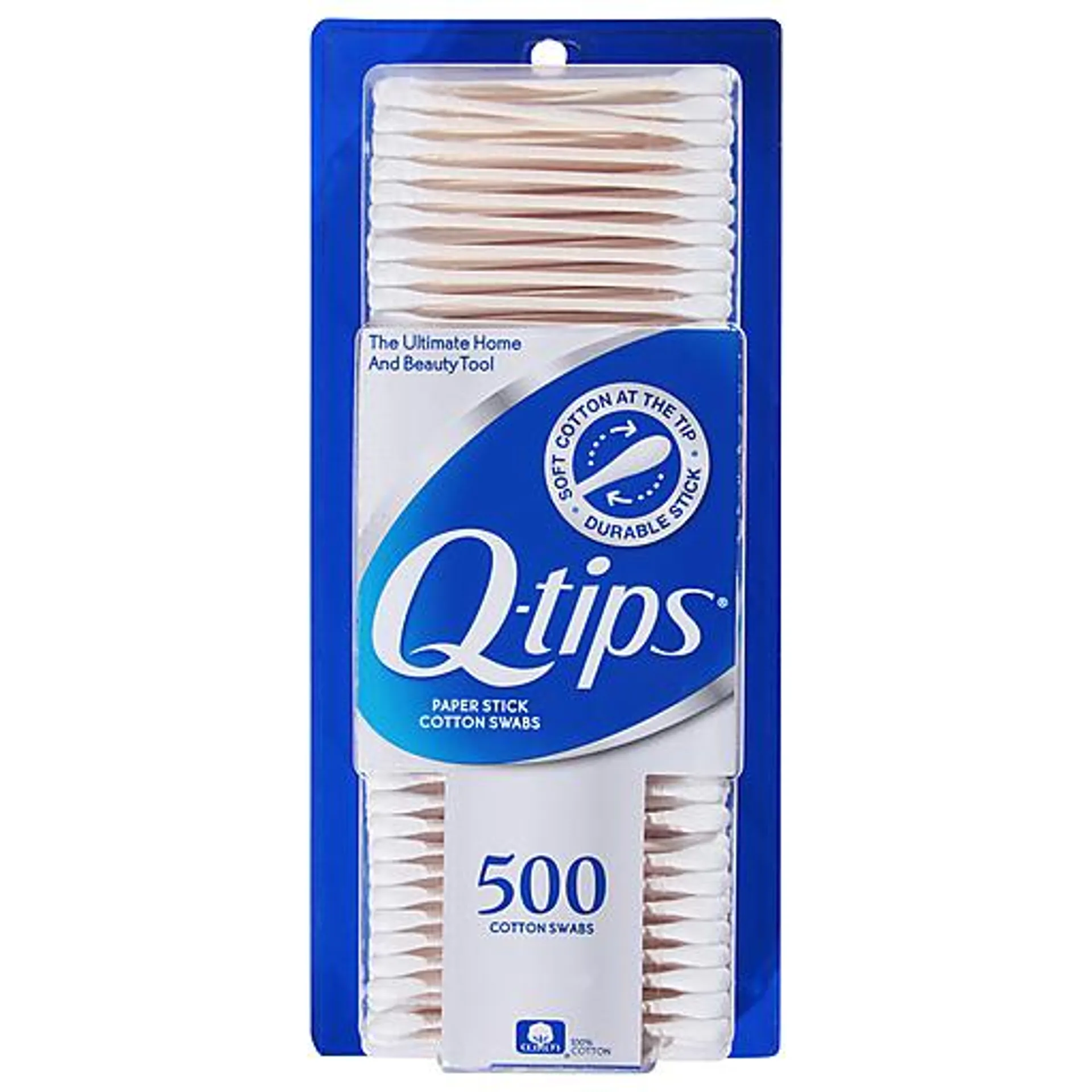 Q Tips Cotton Swabs 500 ct package