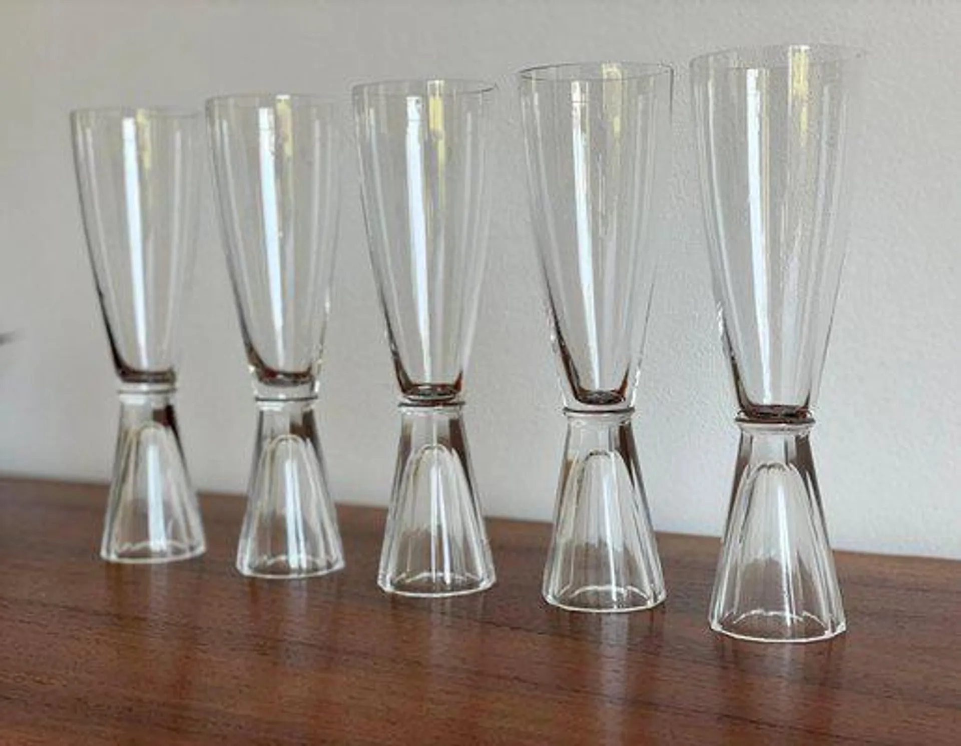 German Champagne Glasses, 1950s, Set of 5