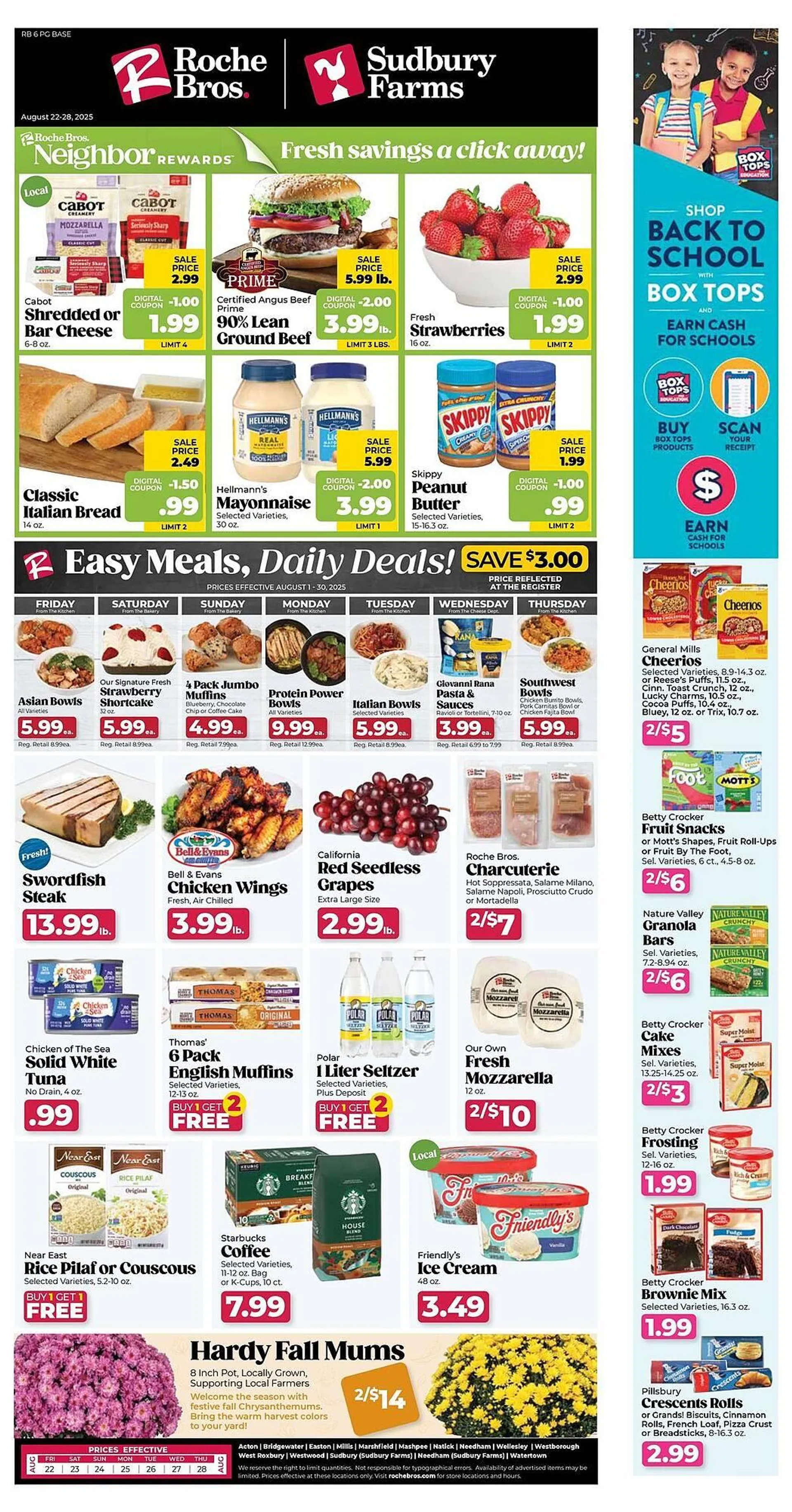 Weekly ad Roche Bros Weekly Ad from August 22 to August 28 2025 - Page 1