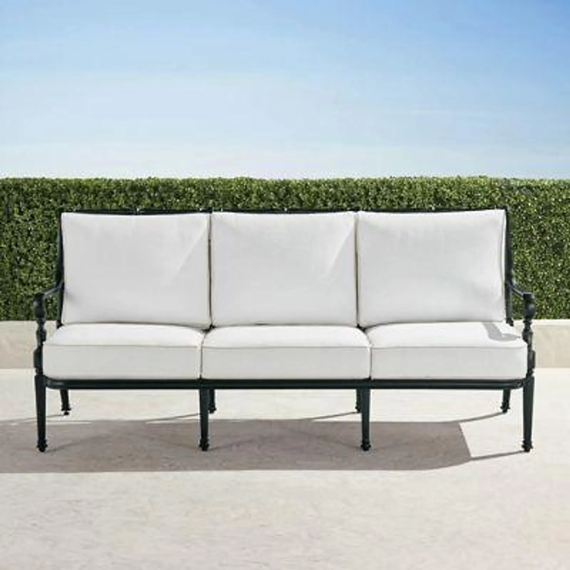 Carlisle Sofa with Cushions in Onyx Aluminum