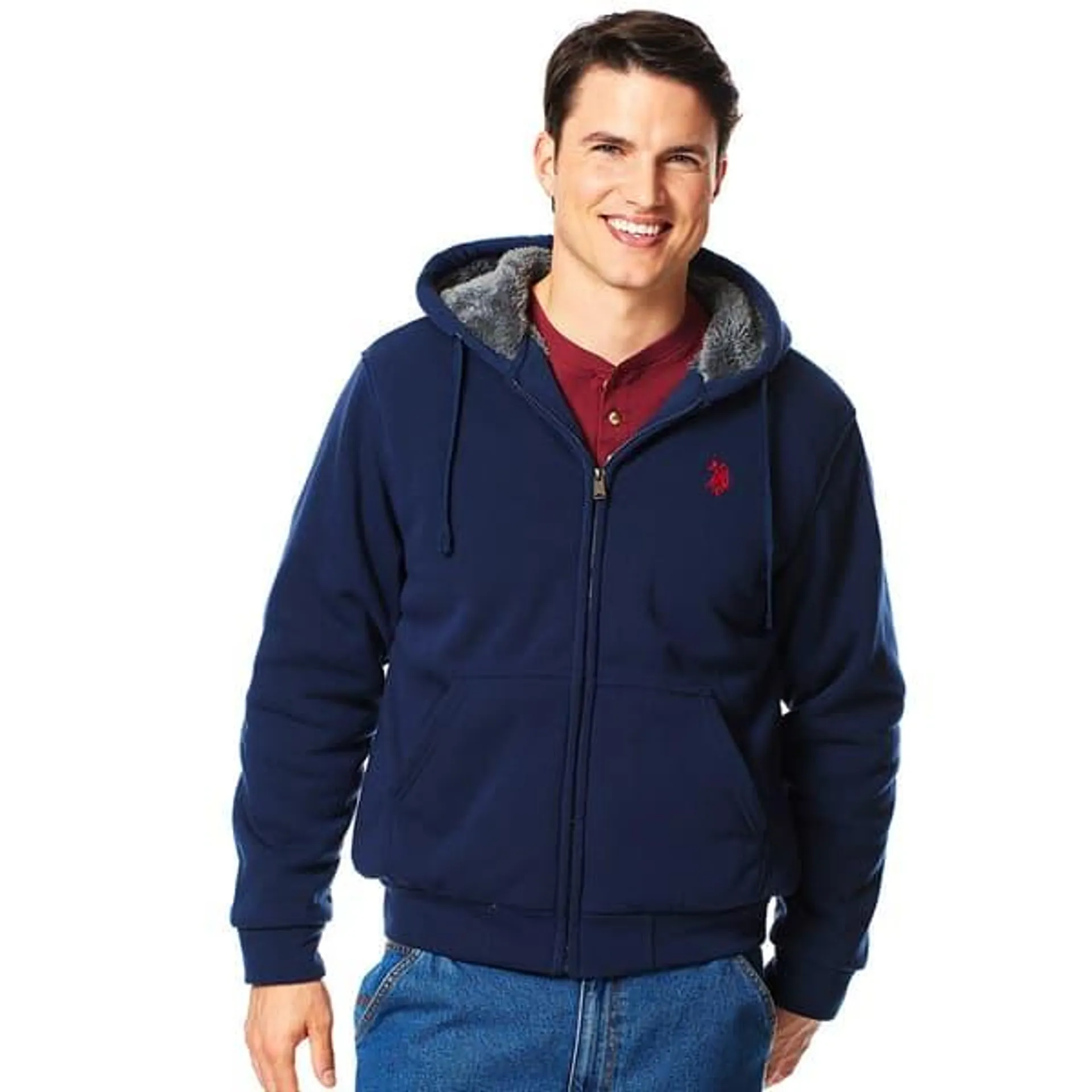 Mens U.S. Polo Assn.® Sherpa Hoodie Jacket