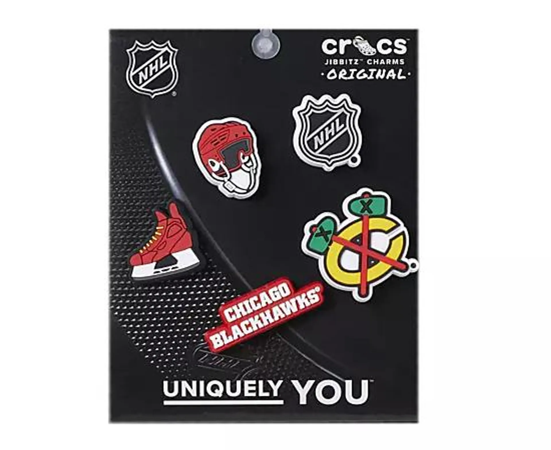 Unisex Nhl Chicago Blackhawks Jibbitz 5 Pack