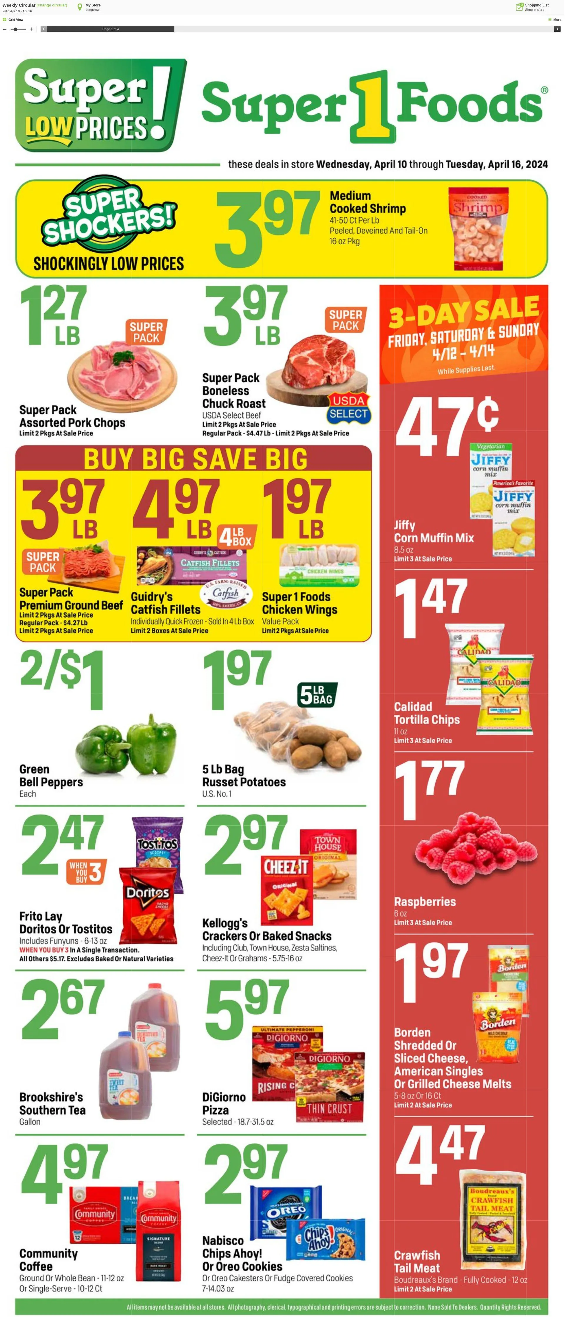Weekly ad Super1Foods from April 10 to April 16 2024 - Page 