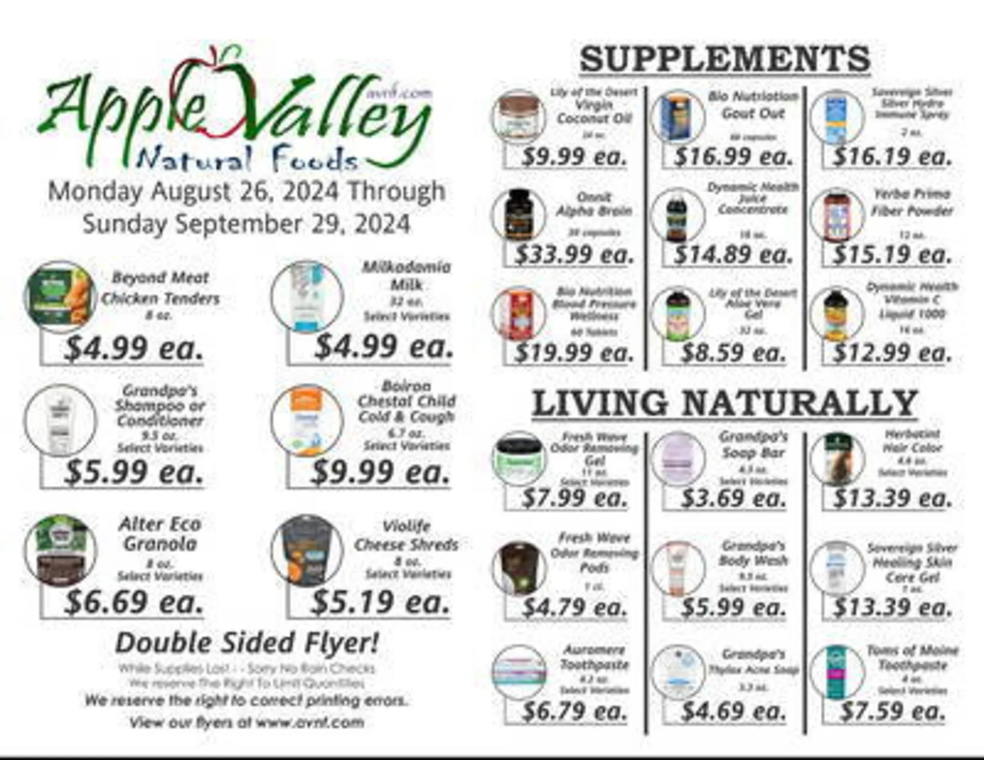 Apple Valley Natural Foods Weekly Ad - 1