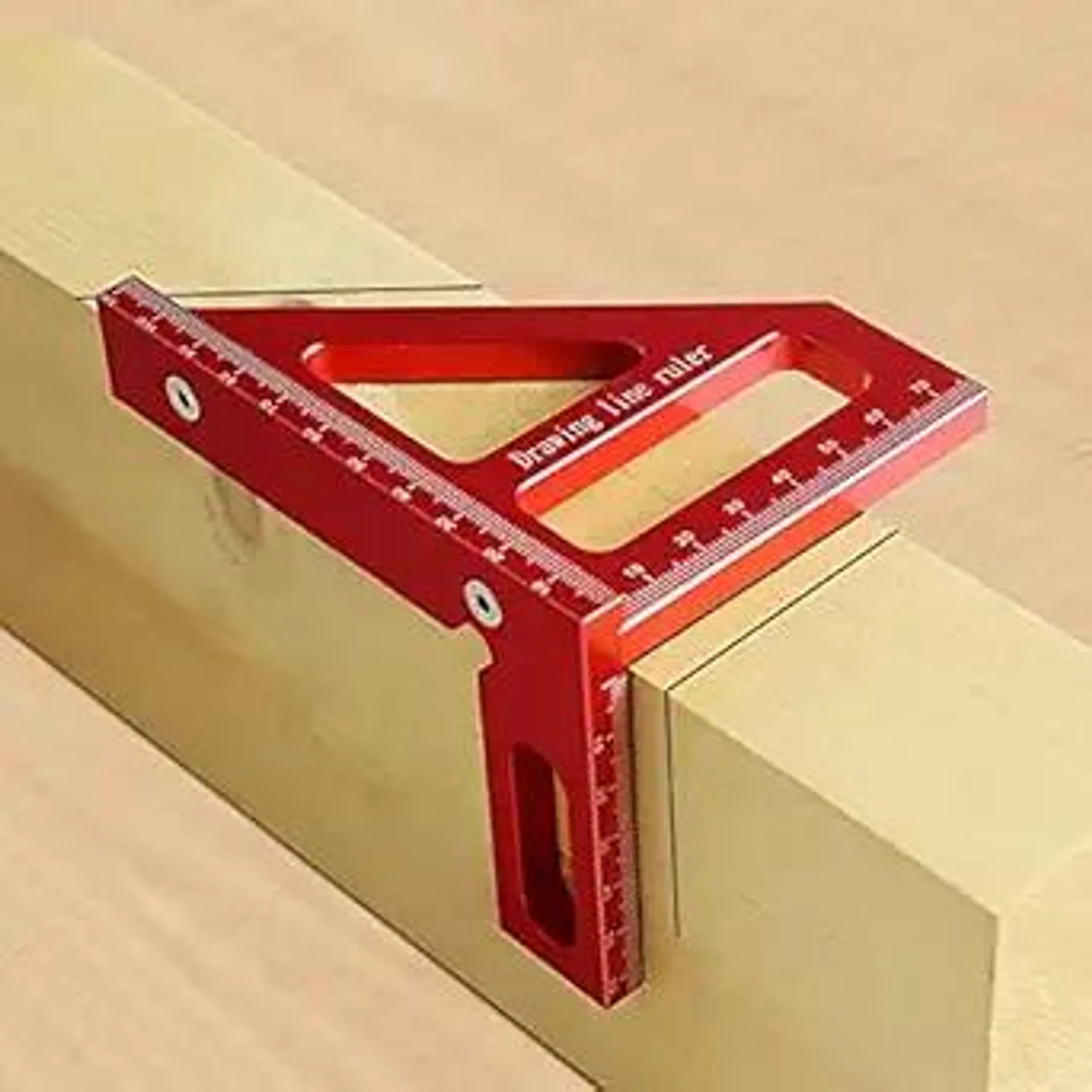 3D Multi-Angle Measuring Ruler,45/90 Degree Aluminum Alloy Woodworking Square Protractor,Drawing Line Ruler, Miter Triangle Ruler High Precision Layout Measuring Tool for Engineer Carpenter,R