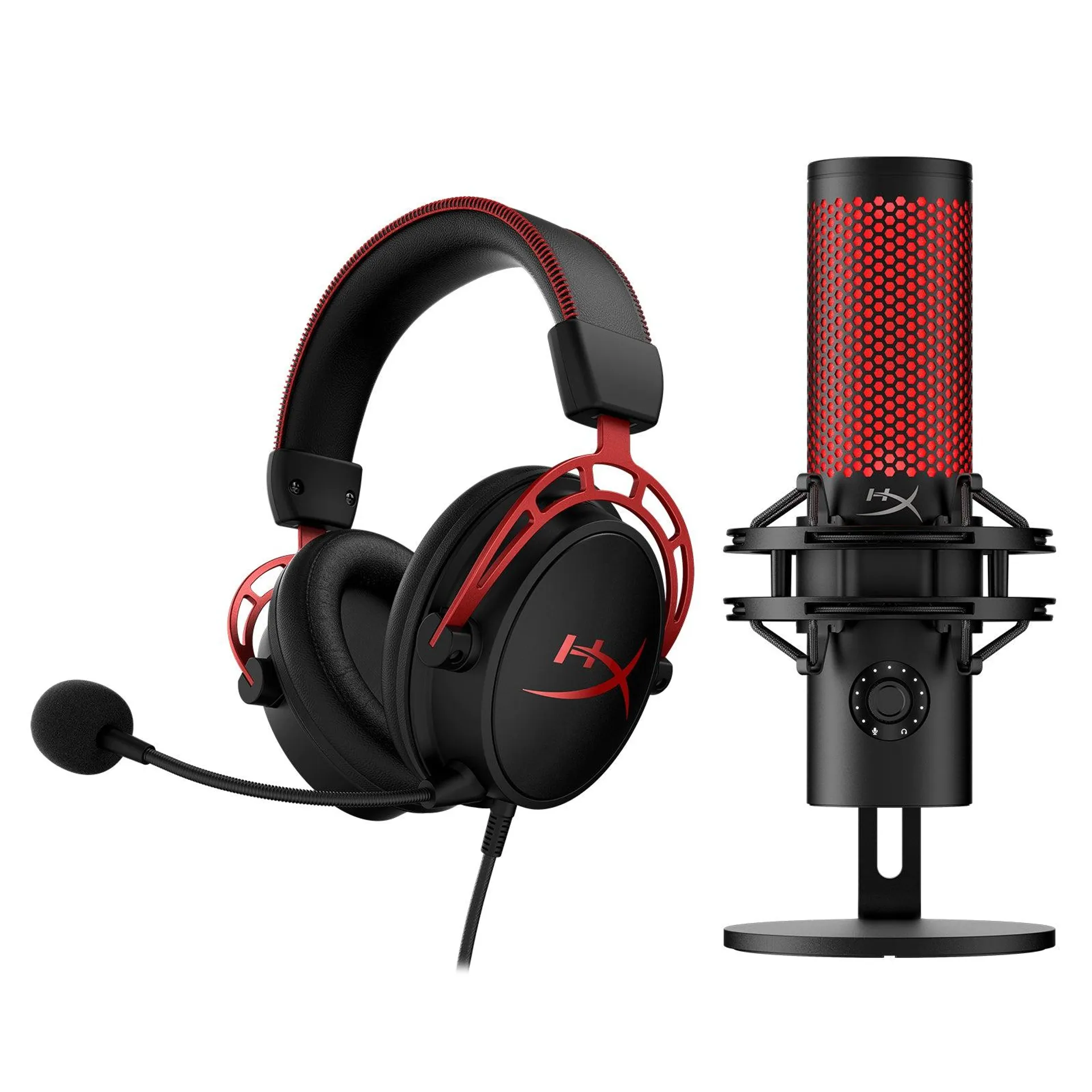 HyperX Bundle - Cloud Alpha Wired Headset, QuadCast 2 Microphone