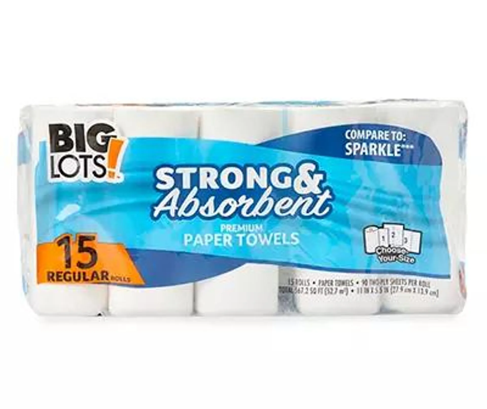 Premium White Choose-Your-Size Paper Towels, 15-Pack