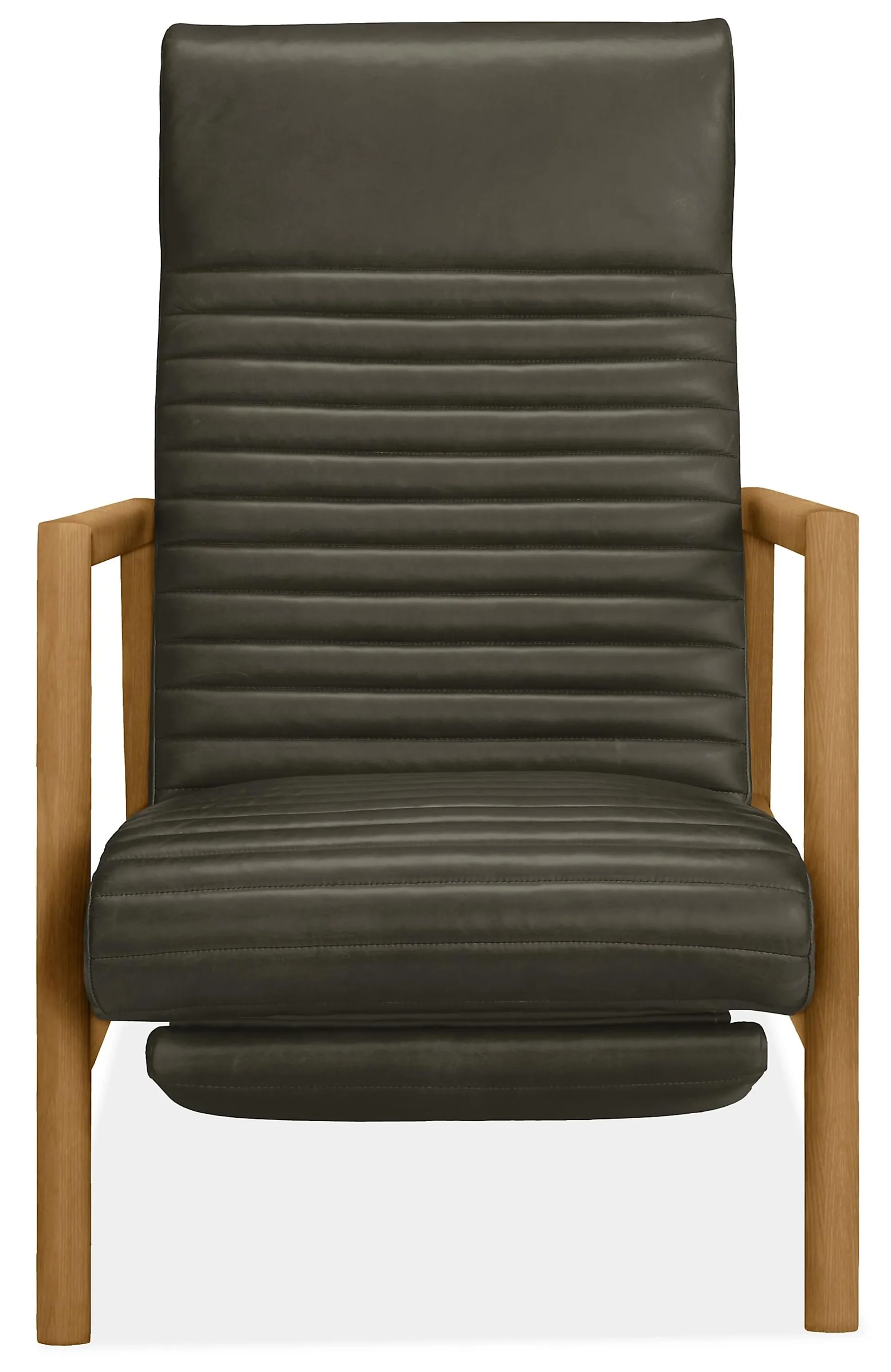 Nilsen Recliner with White Oak in Vento Smoke Leather