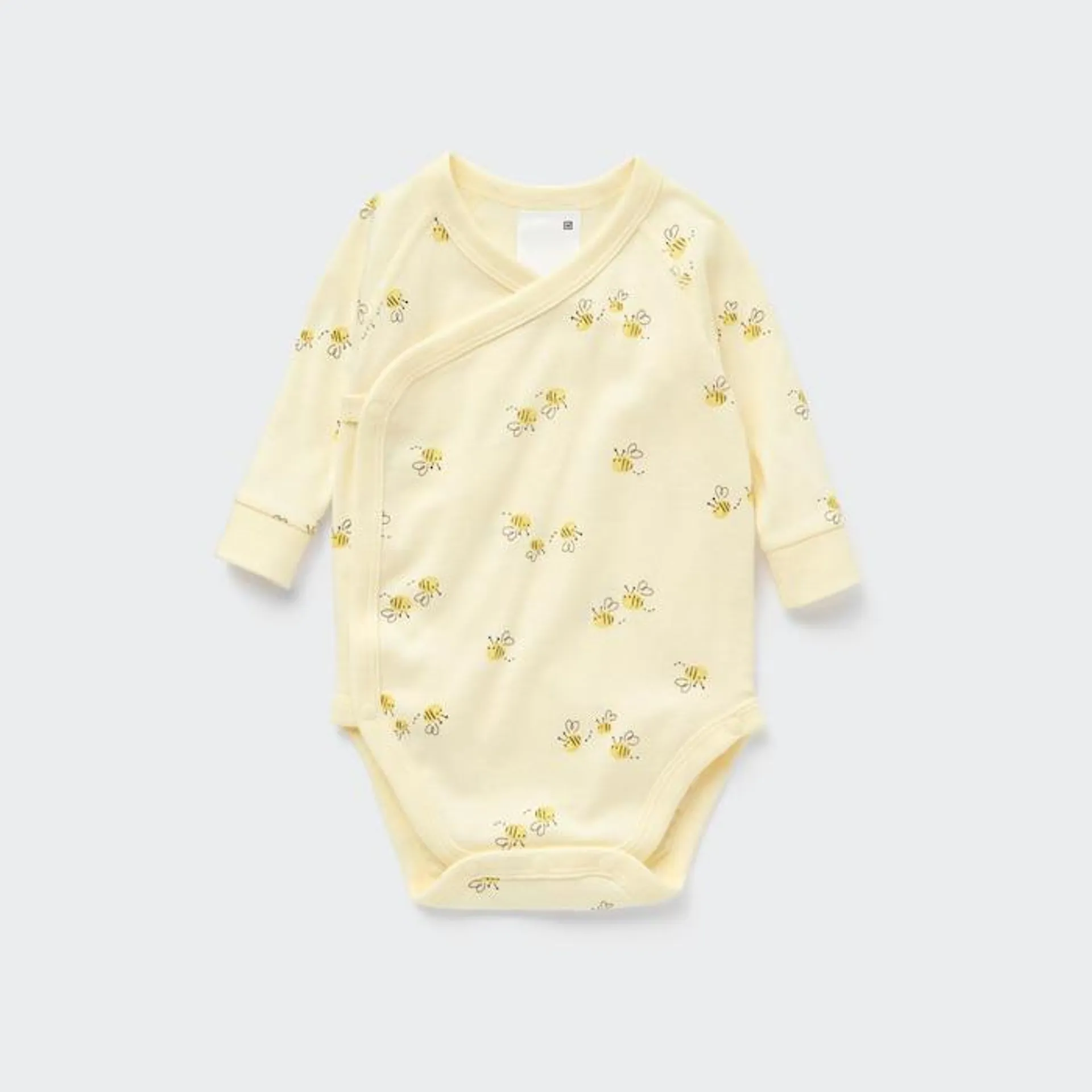 Joy of Print Long-Sleeve Bodysuit (Bee, Open Front)