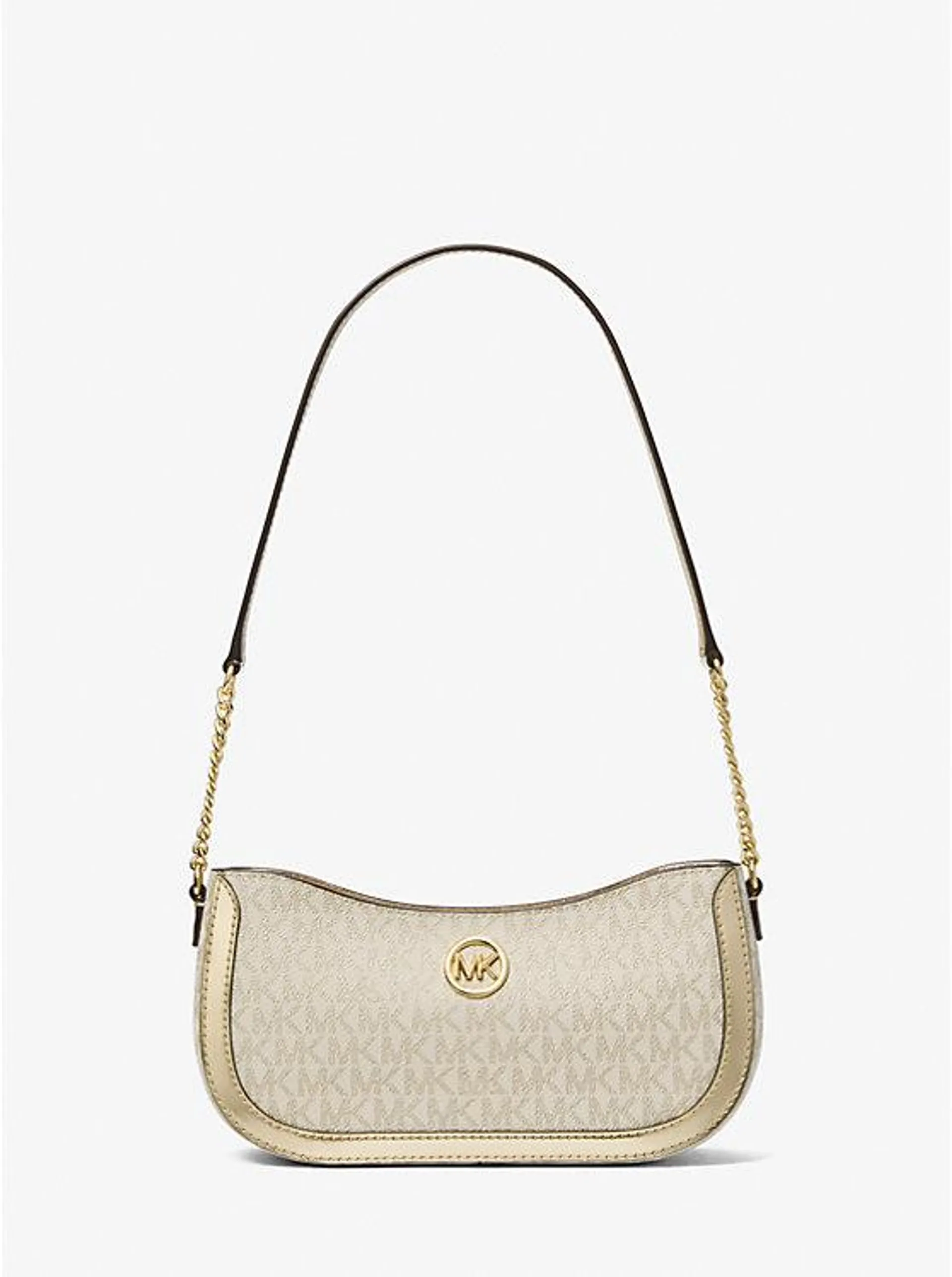 Leida Small Metallic Signature Logo Pochette