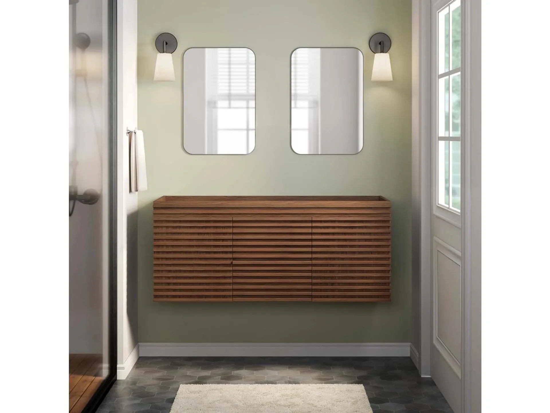 Render 48" Wall-Mount Bathroom Vanity Cabinet