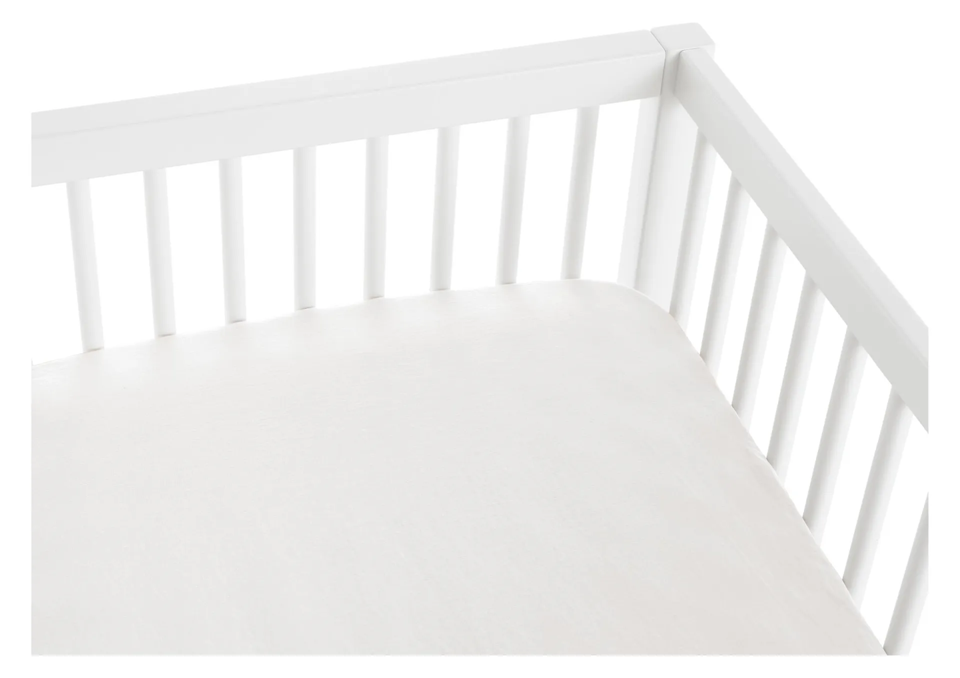 Relaxed Linen Crib Fitted Sheet in White