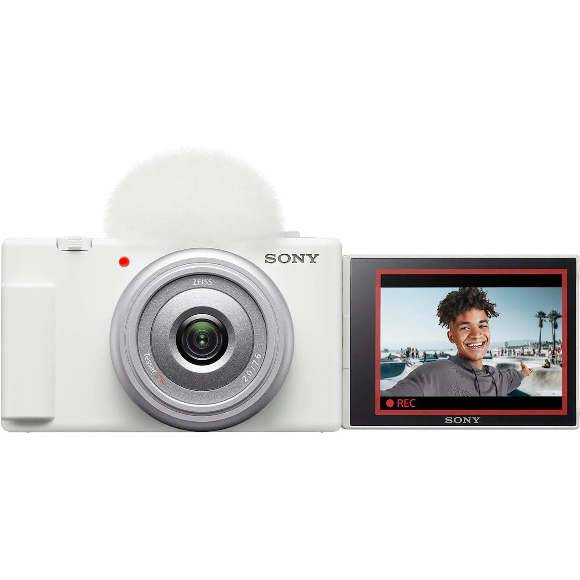 Sony ZV-1F Vlog Camera for Content Creators and Vloggers - White ZV-1F/W