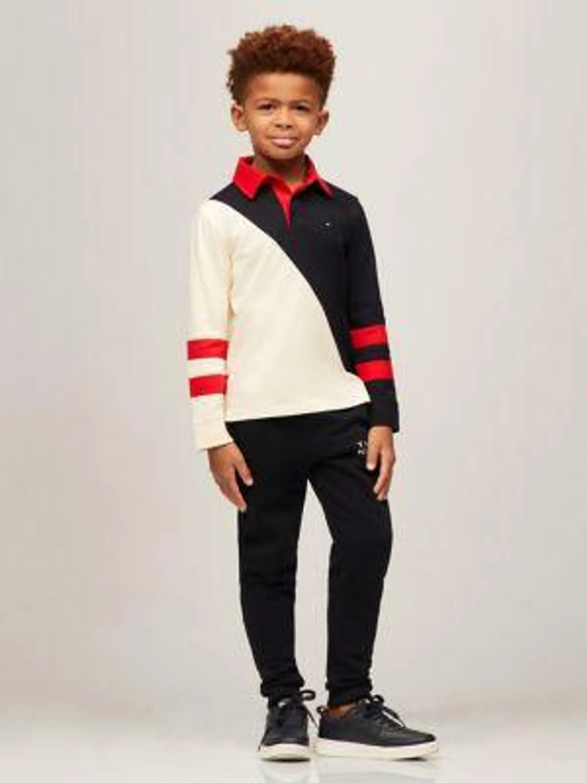 Kids' Long-Sleeve Colorblock Rugby Polo