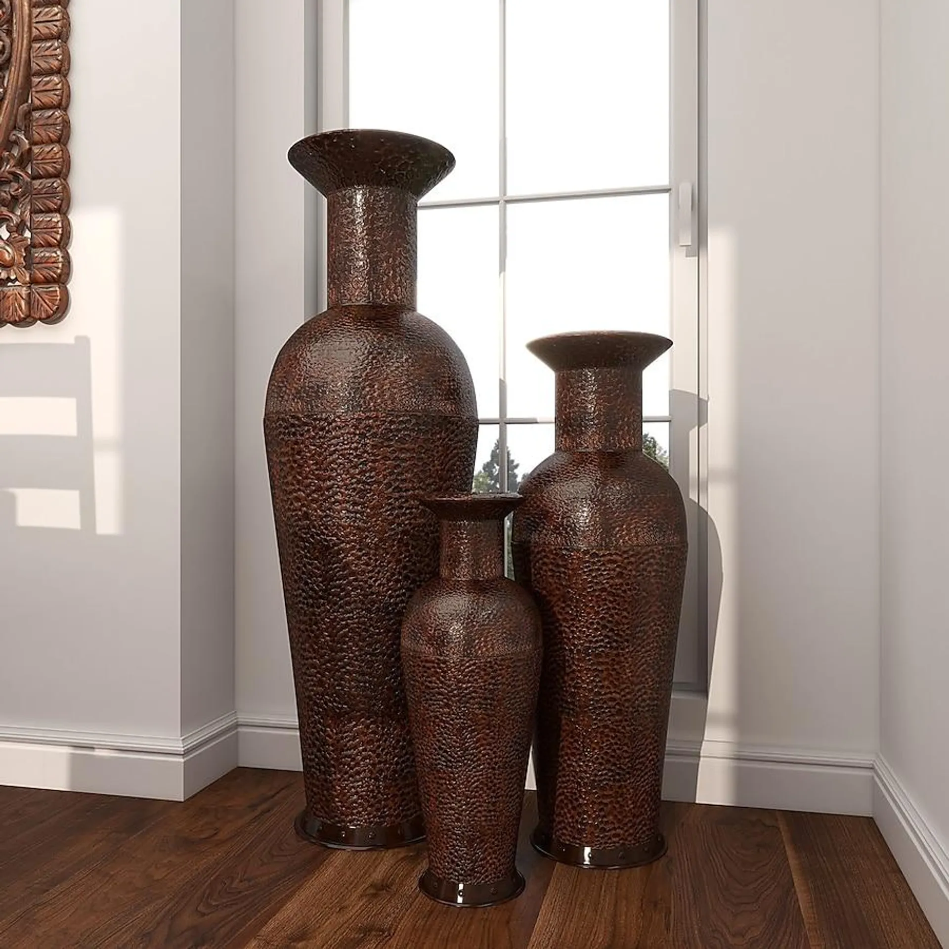 Grayson Lane 3-Pack Brown Iron Country Vase