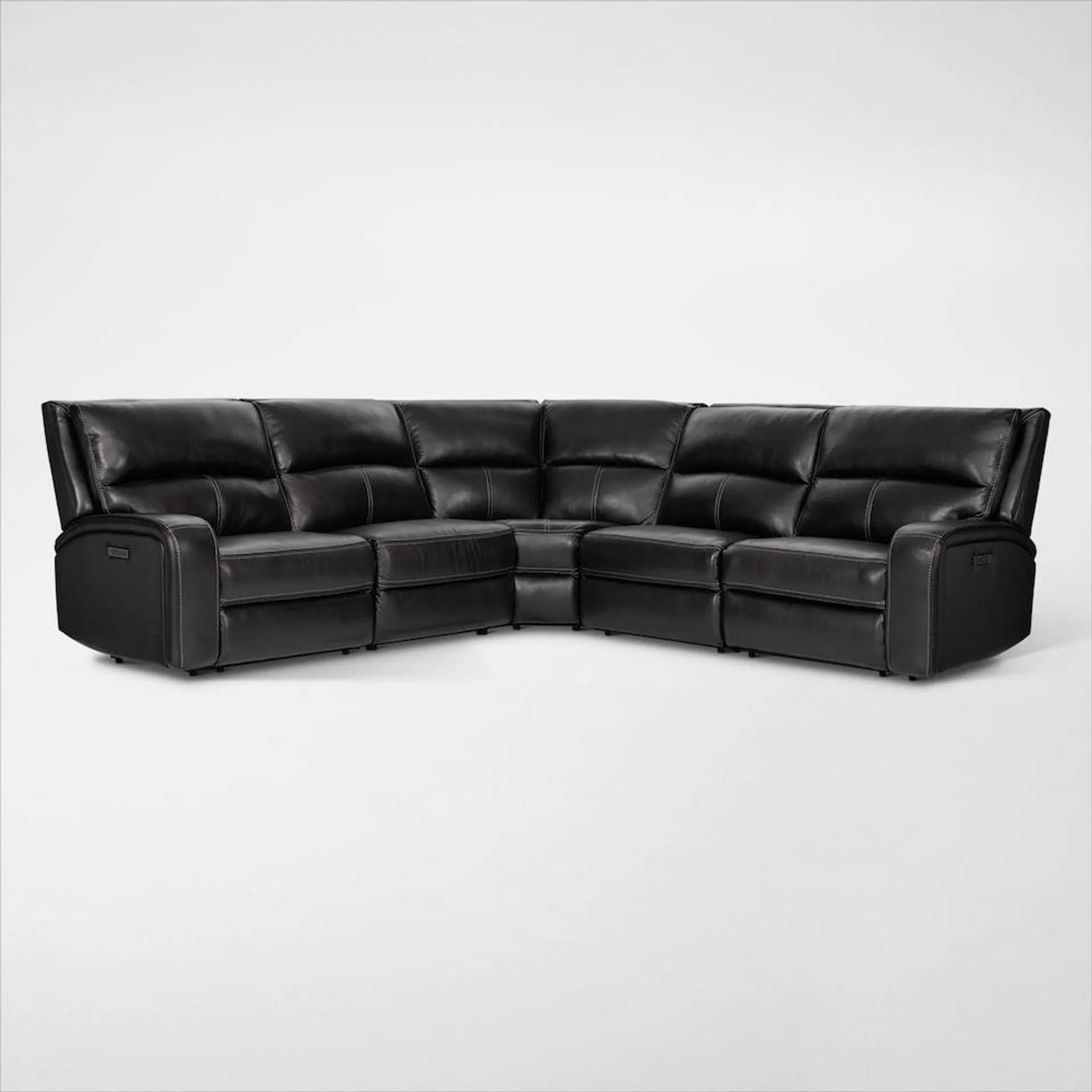 Burke Dual-Power Reclining Leather Sectional