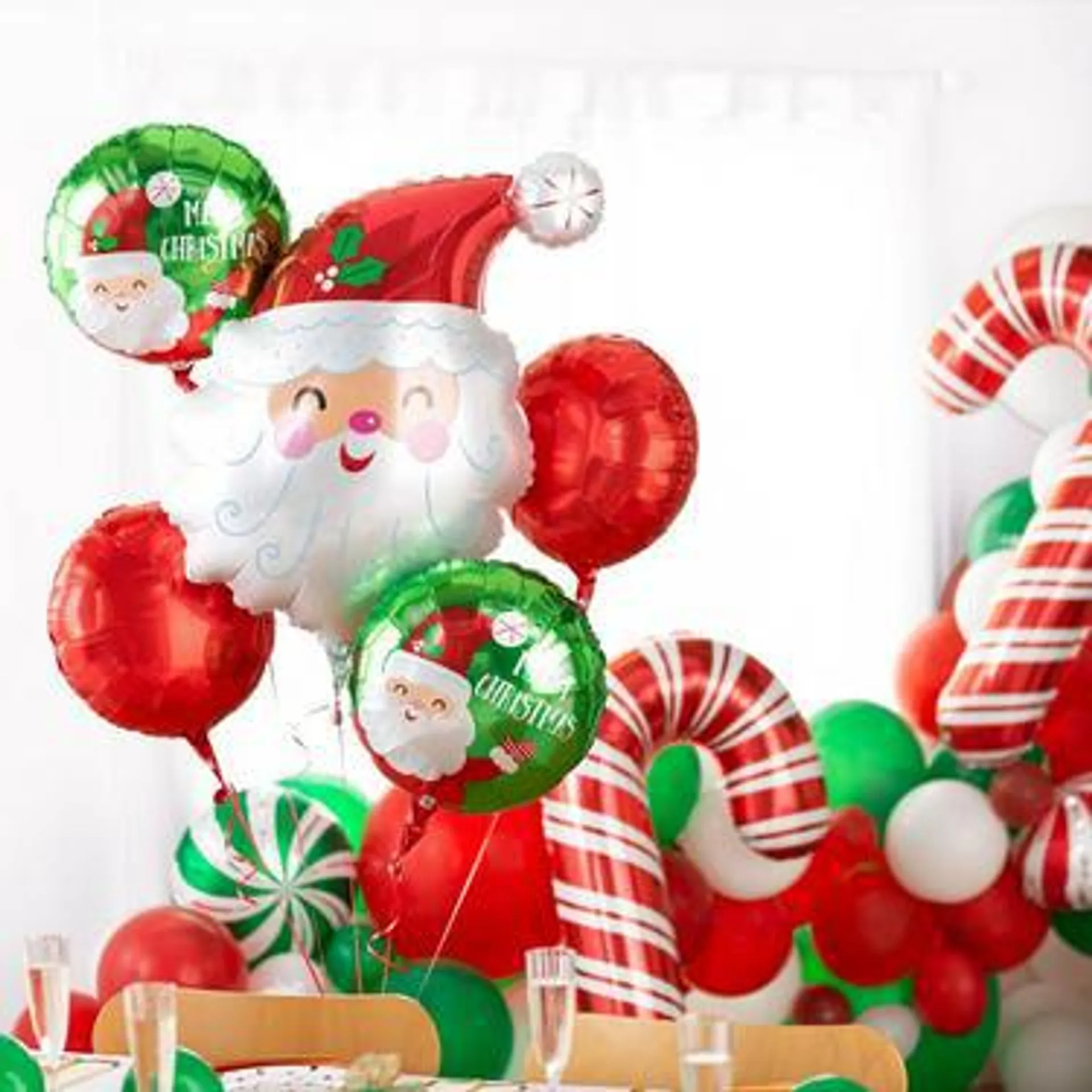 Smiley Santa Merry Christmas Foil Balloon, 18in