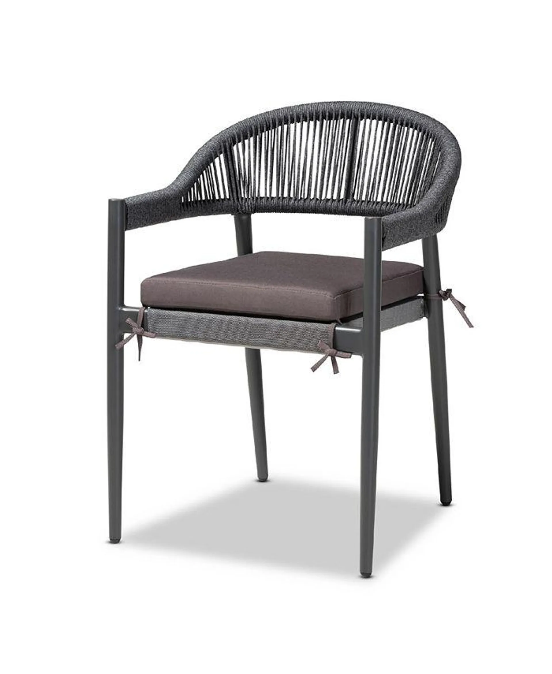 Wendell Modern and Contemporary Rope and Metal Outdoor Dining Chair