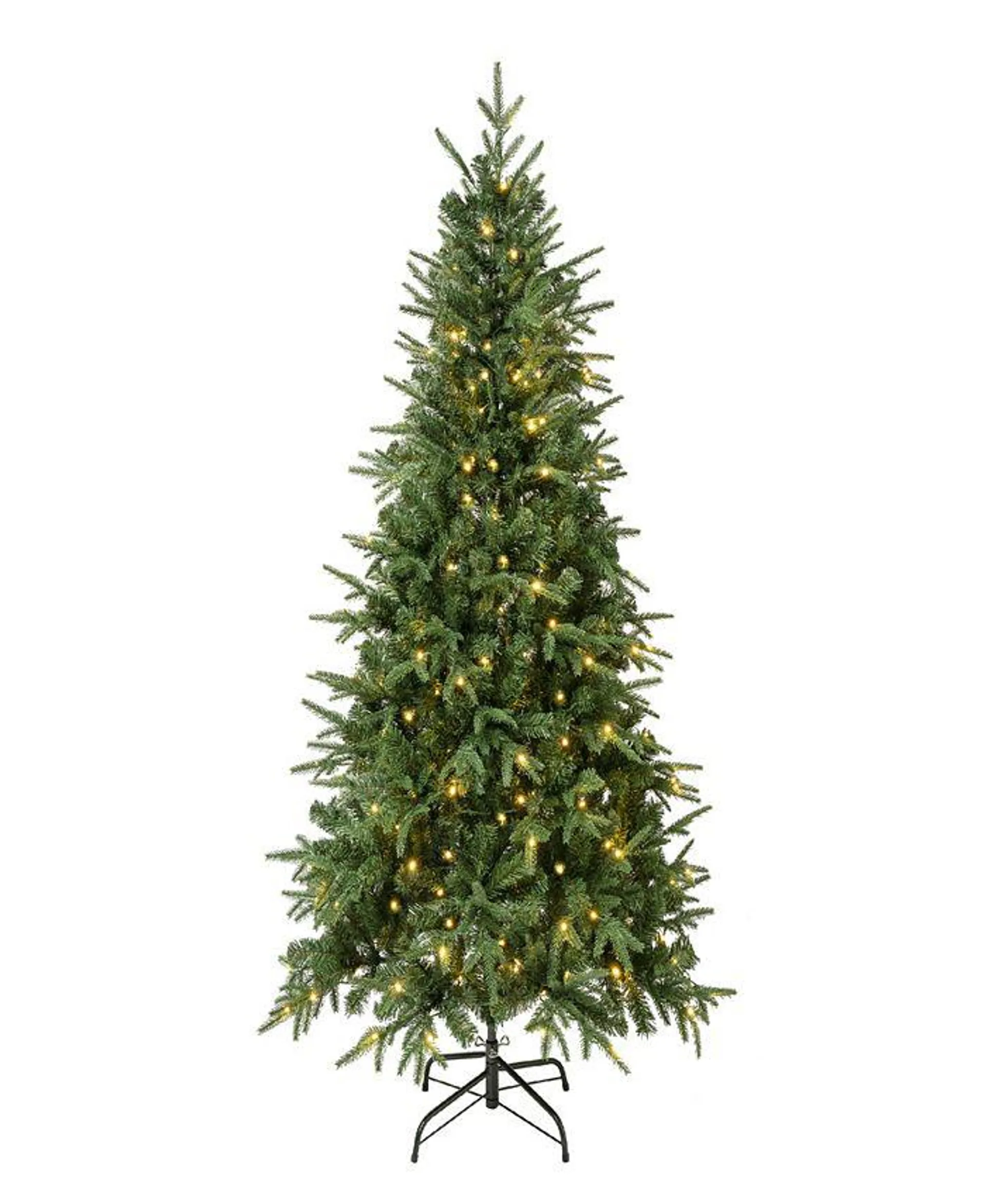 6 ft. Feel-Real Duxbury Light Green Mixed Hinged Tree with 200 Warm White LED Lights