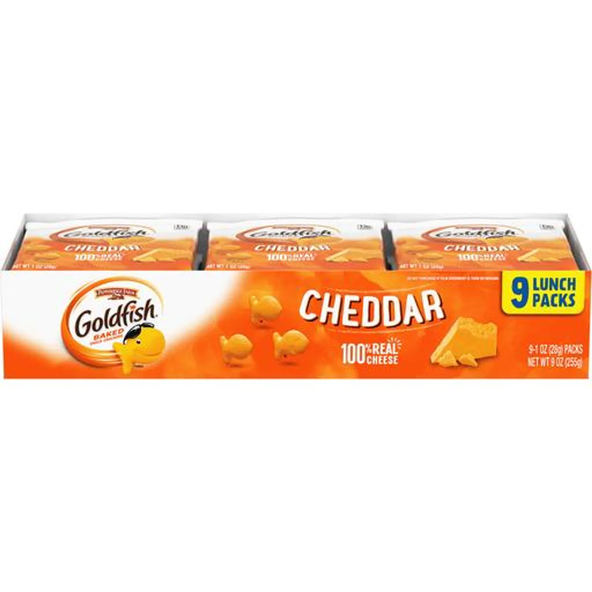 Pepperidge Farm Goldfish Cheddar Baked 9 Lunch Packs Snack Crackers 1 oz bag 9 ct