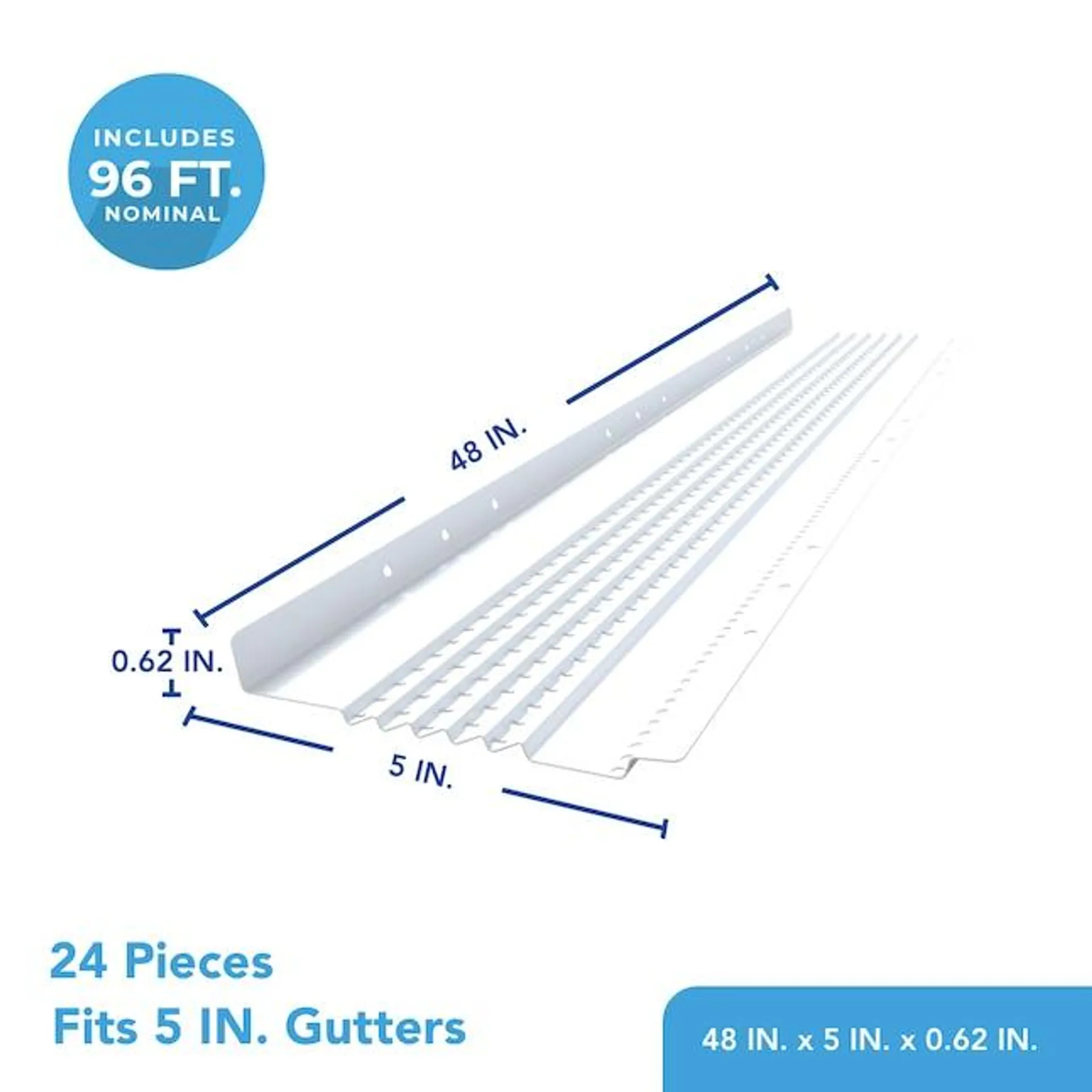 Atlas Gutter Guard Aluminum (5-in x 4-ft) Gutter Guard 24-Pack