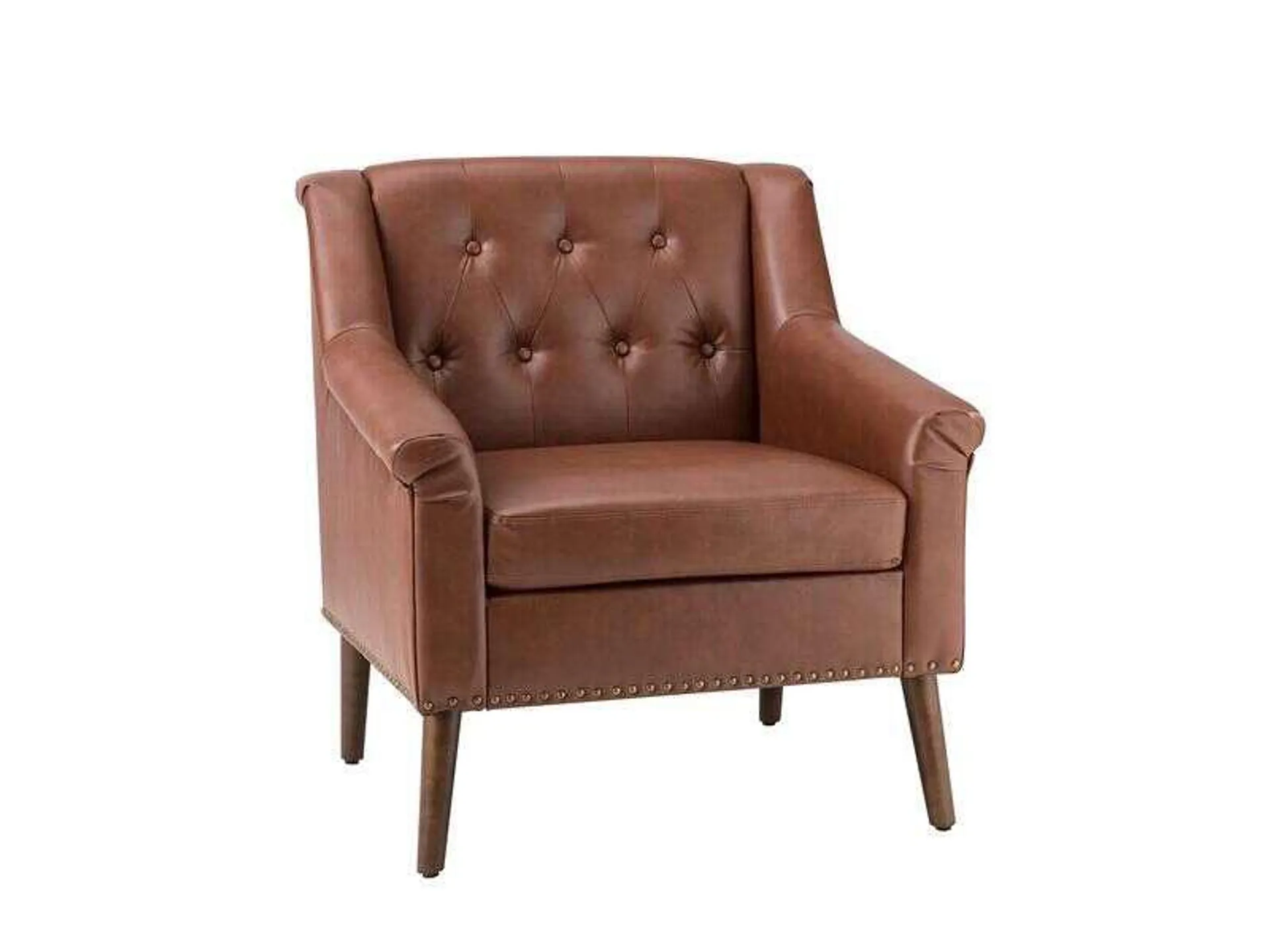 Comfy Transitional Wooden Upholstery Armchair with Nailhead Trim