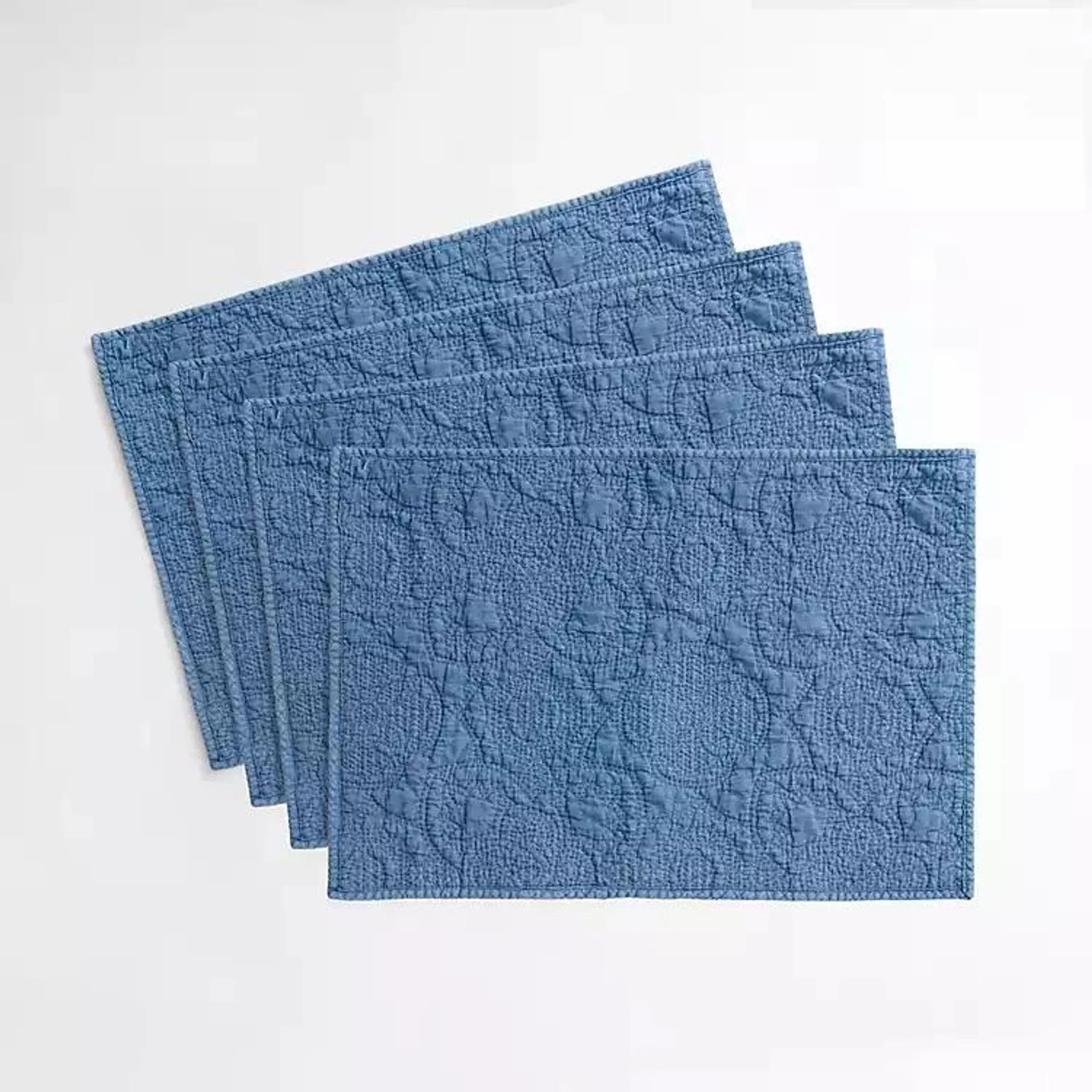 Avery Blue Quilted Placemats, Set of 4