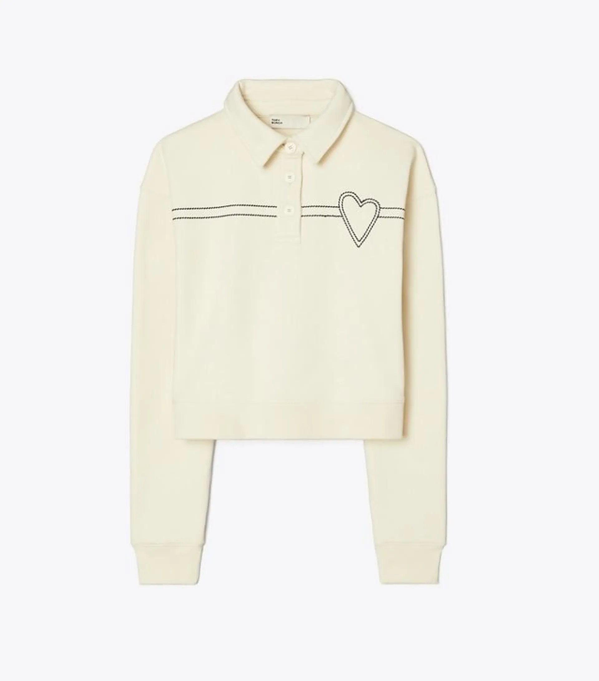 HEART PICK STITCH COTTON POLO
