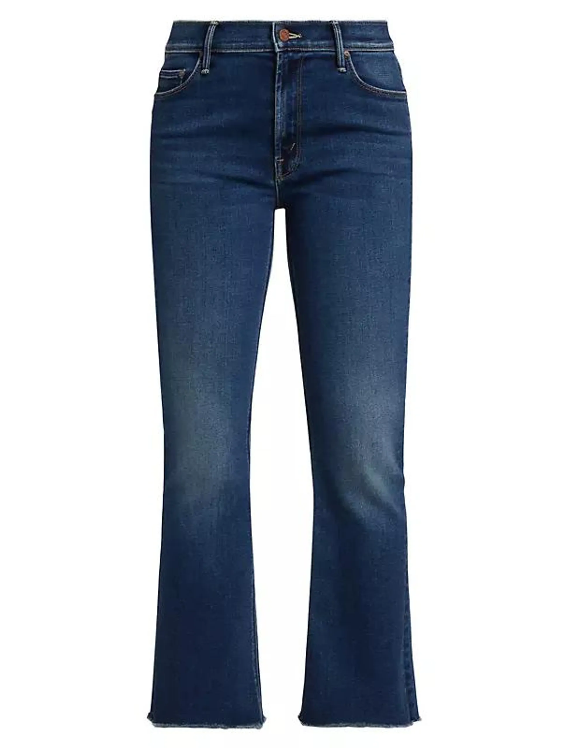 The Outsider Mid-Rise Frayed Ankle Jeans