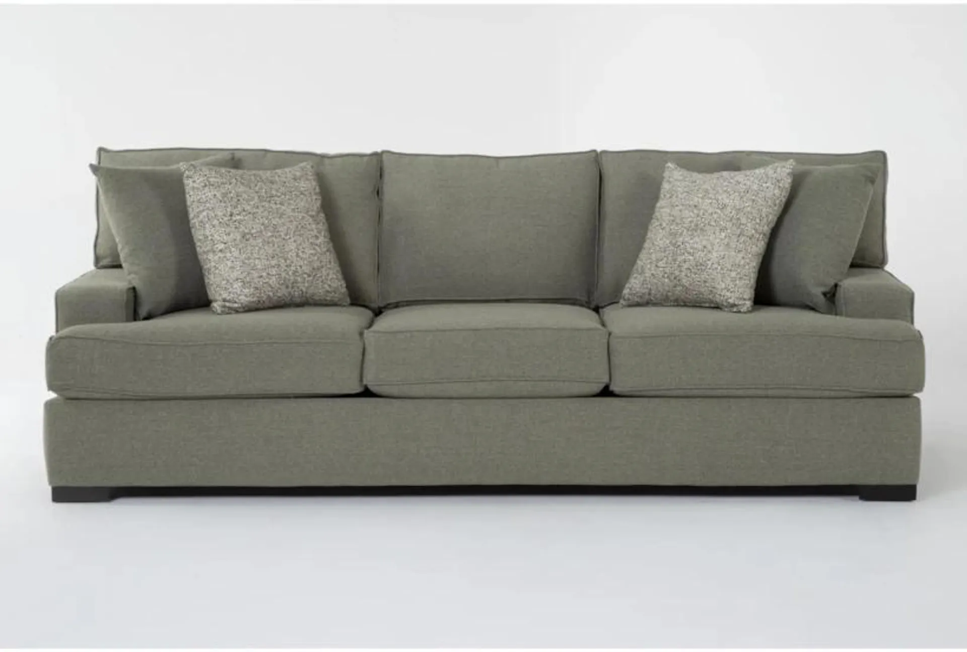 Arliss Foam 93" Fabric Green Weave Sofa