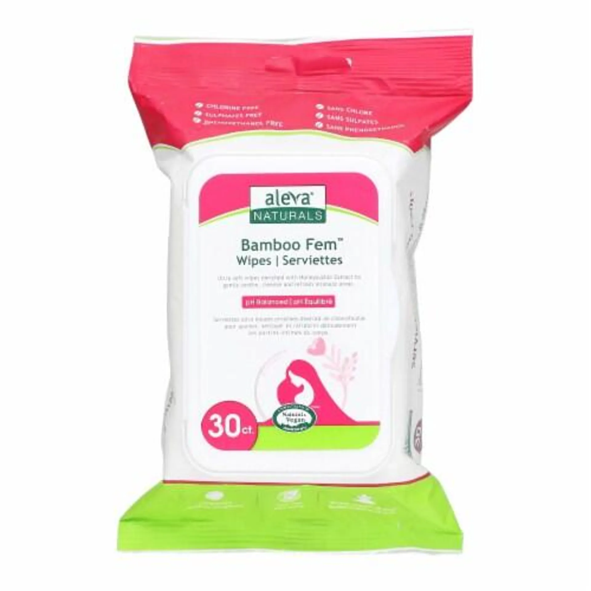 Aleva Naturals Bamboo Fem Wipes - 30 Wipes