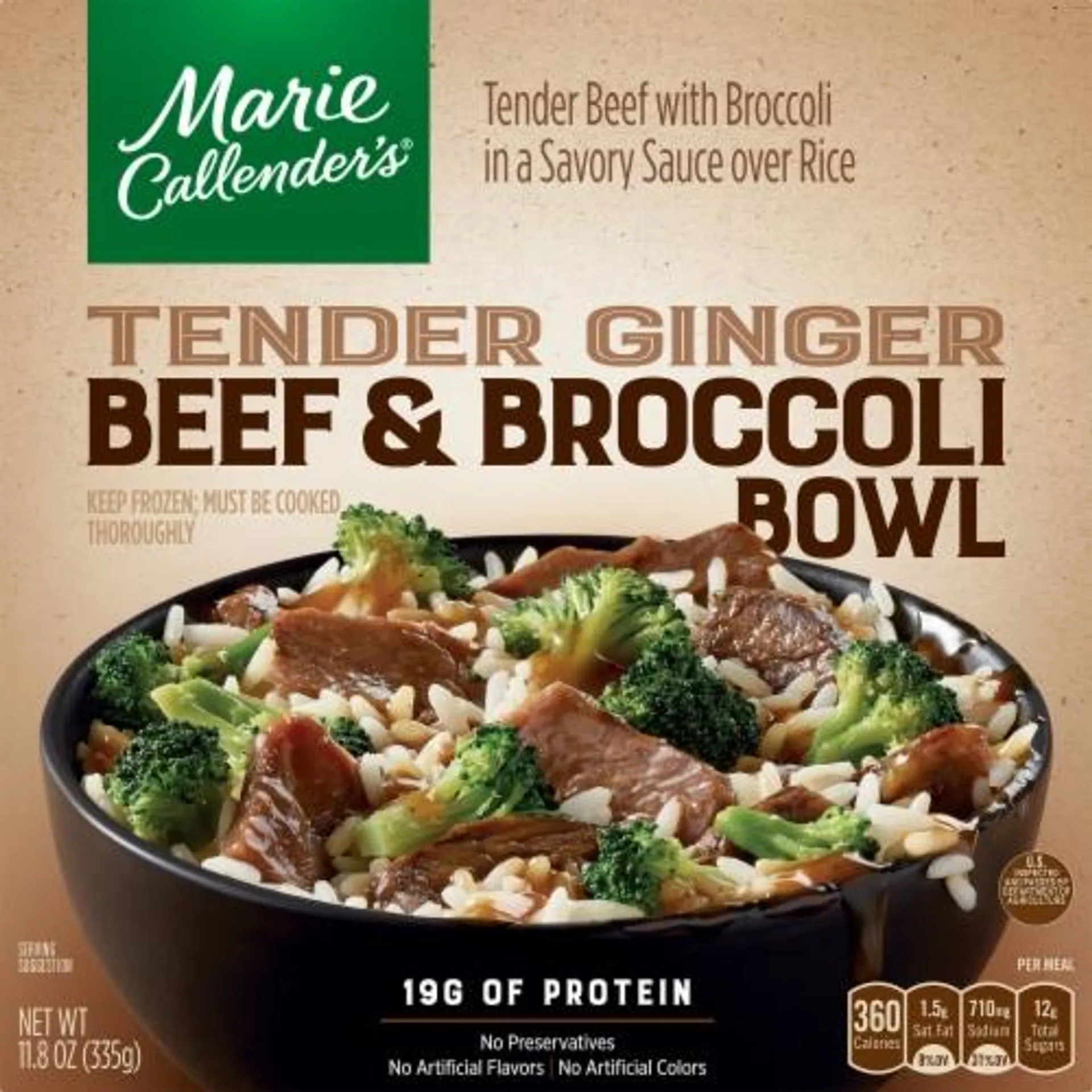 Marie Callender's Tender Ginger Beef And Broccoli Bowl Frozen Meal