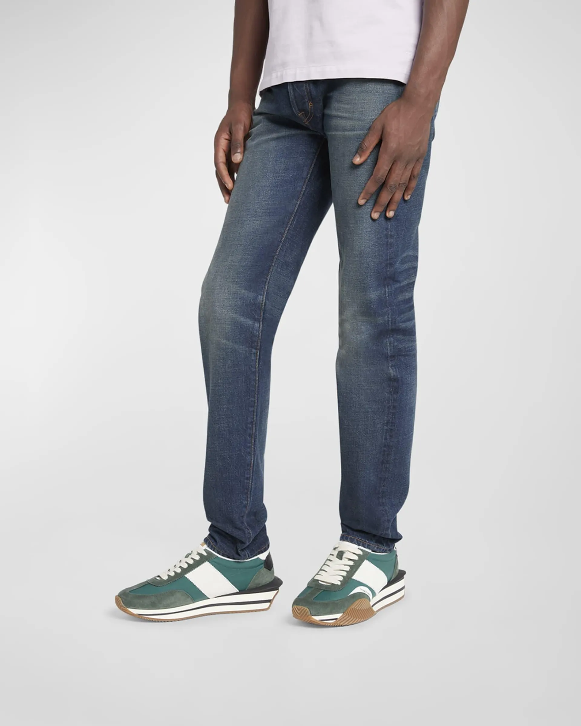 Men's James Fabric and Suede Low-Top Sneakers