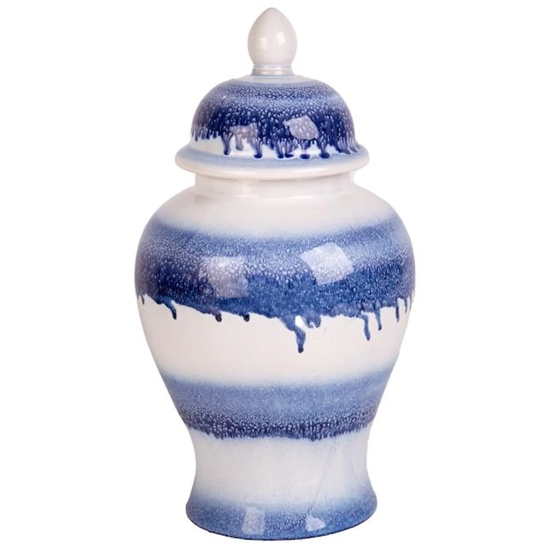 allen + roth Blue Ceramic Modern Urn