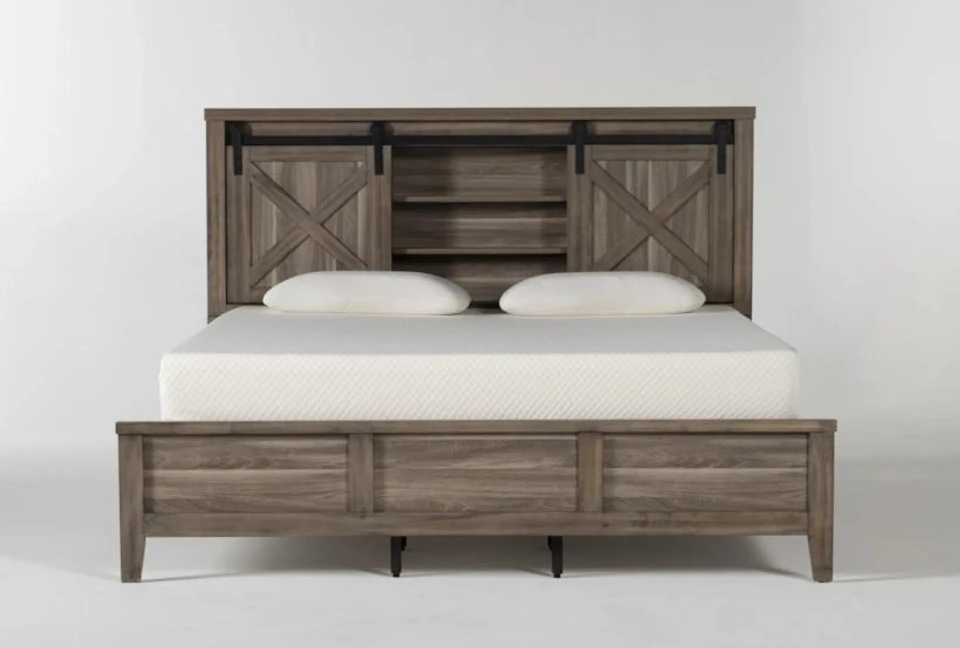 Haskell Grey King Panel Bed w/ Storage & USB