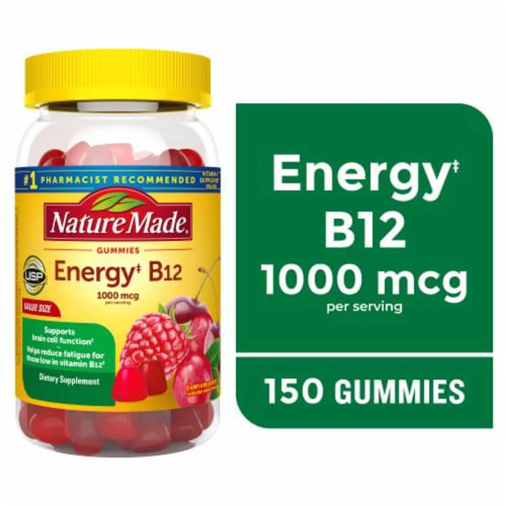 Nature Made® Energy B12 Cherry & Mixed Berries Adult Gummies 1000mcg