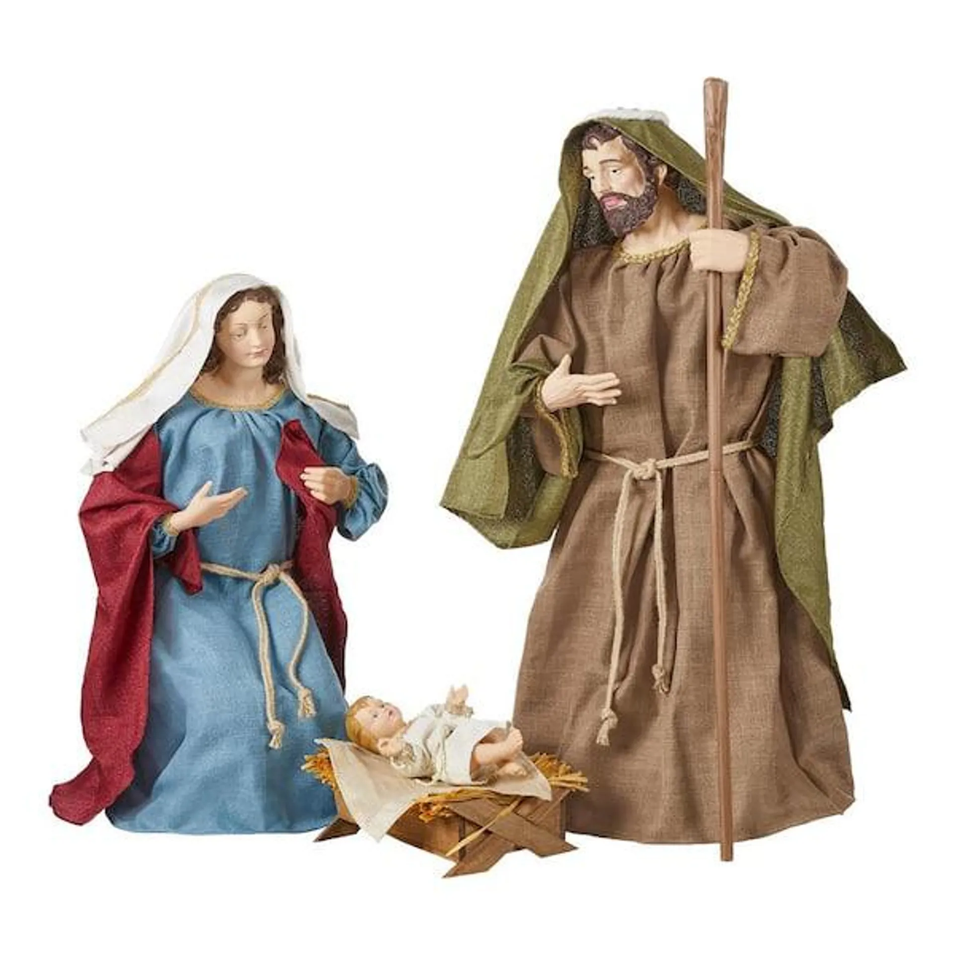 Joseph Mary and Baby Jesus Nativity Scene (3-Piece Set)