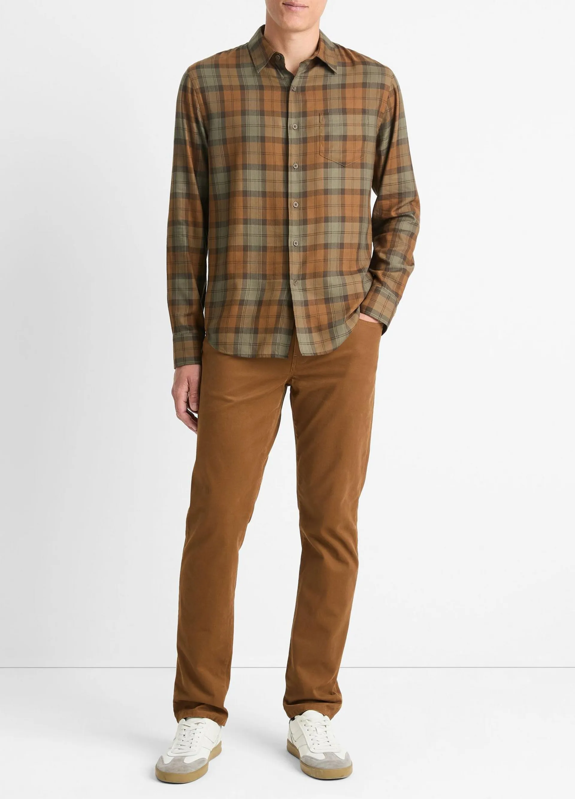 Castaic Plaid Cotton-Blend Shirt