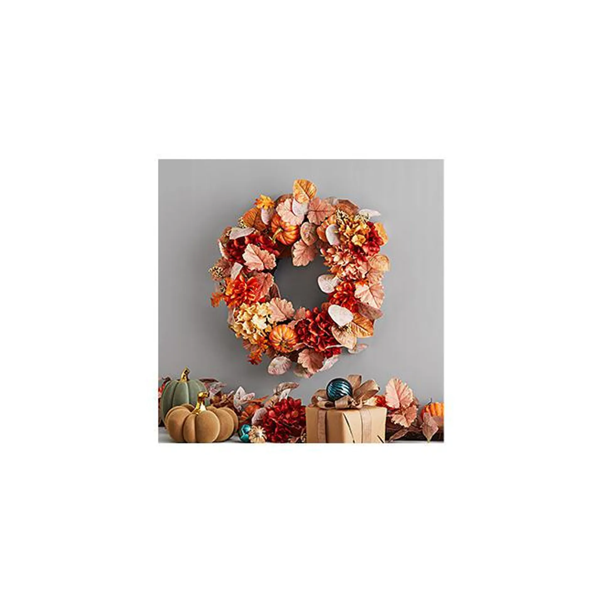 Member's Mark 26" Harvest Wreath, Dahlia/Pumpkin