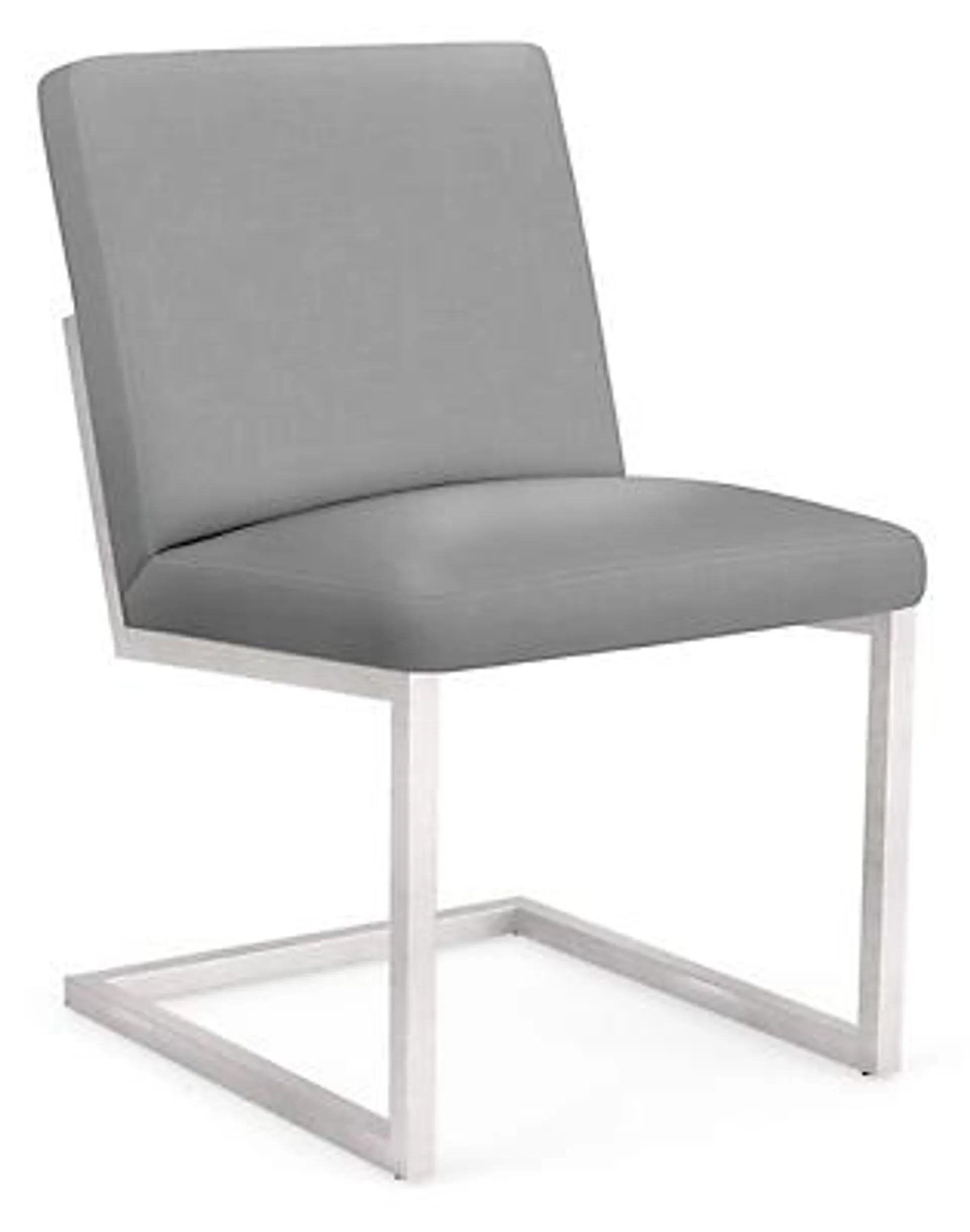 Finn Side Chair in Sunbrella Canvas Cement with Stainless Steel